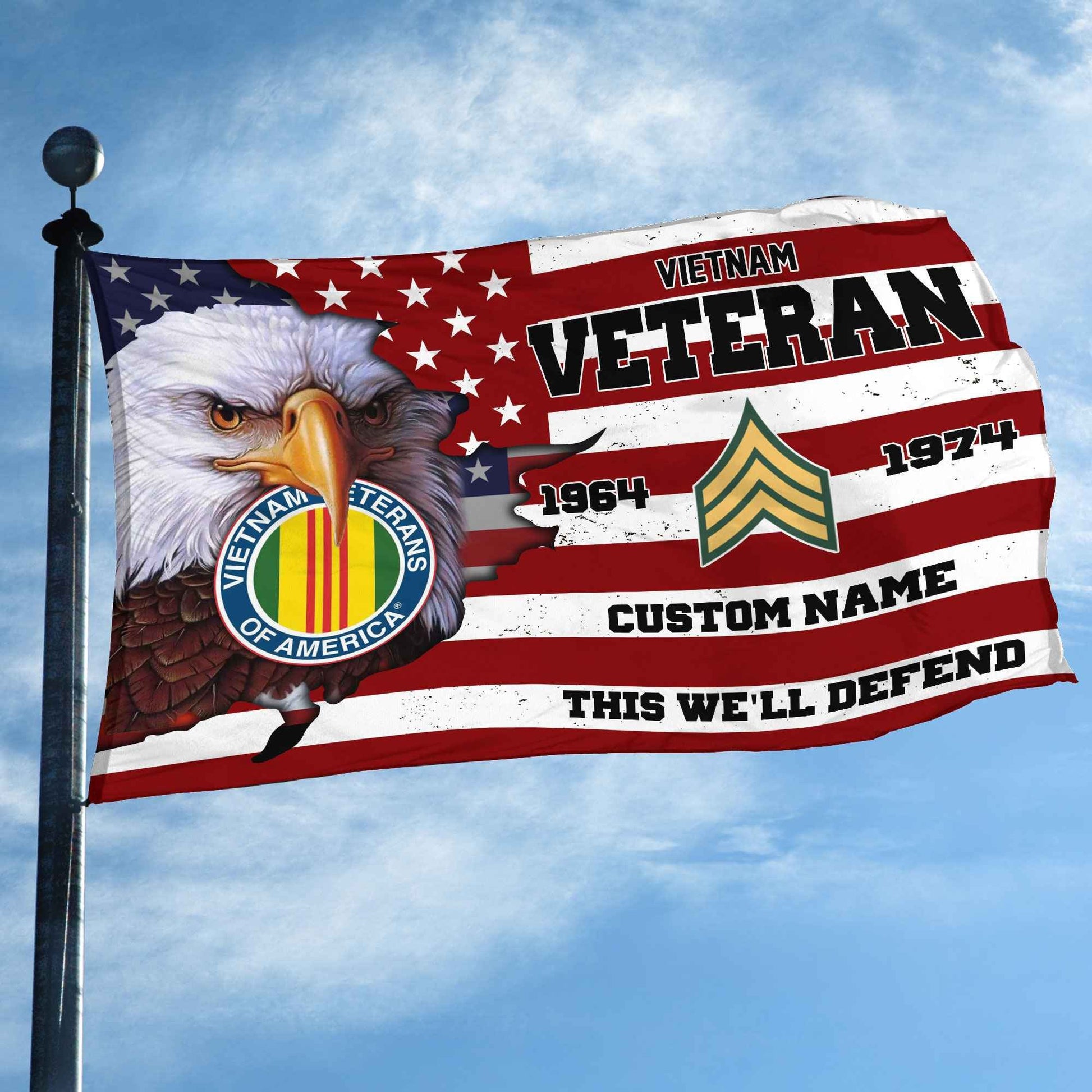 Premium Custom Vietnam Veteran Grommet Flag VPVC108706, Gifts For Vietnam Veteran, Best Gifts On Father's Day, Armed Forces Day, Independence Day, Veterans Day.