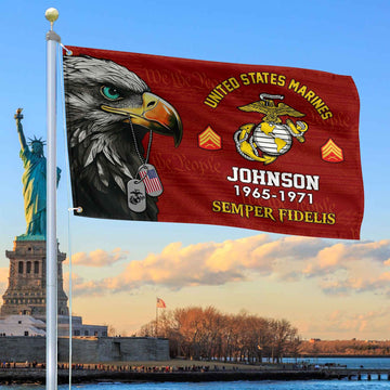 USMC Custom Grommet Flag VPVC108803, Gifts For Marine Veteran, Best Gifts On Father's Day, Armed Forces Day, Independence Day, Veterans Day.