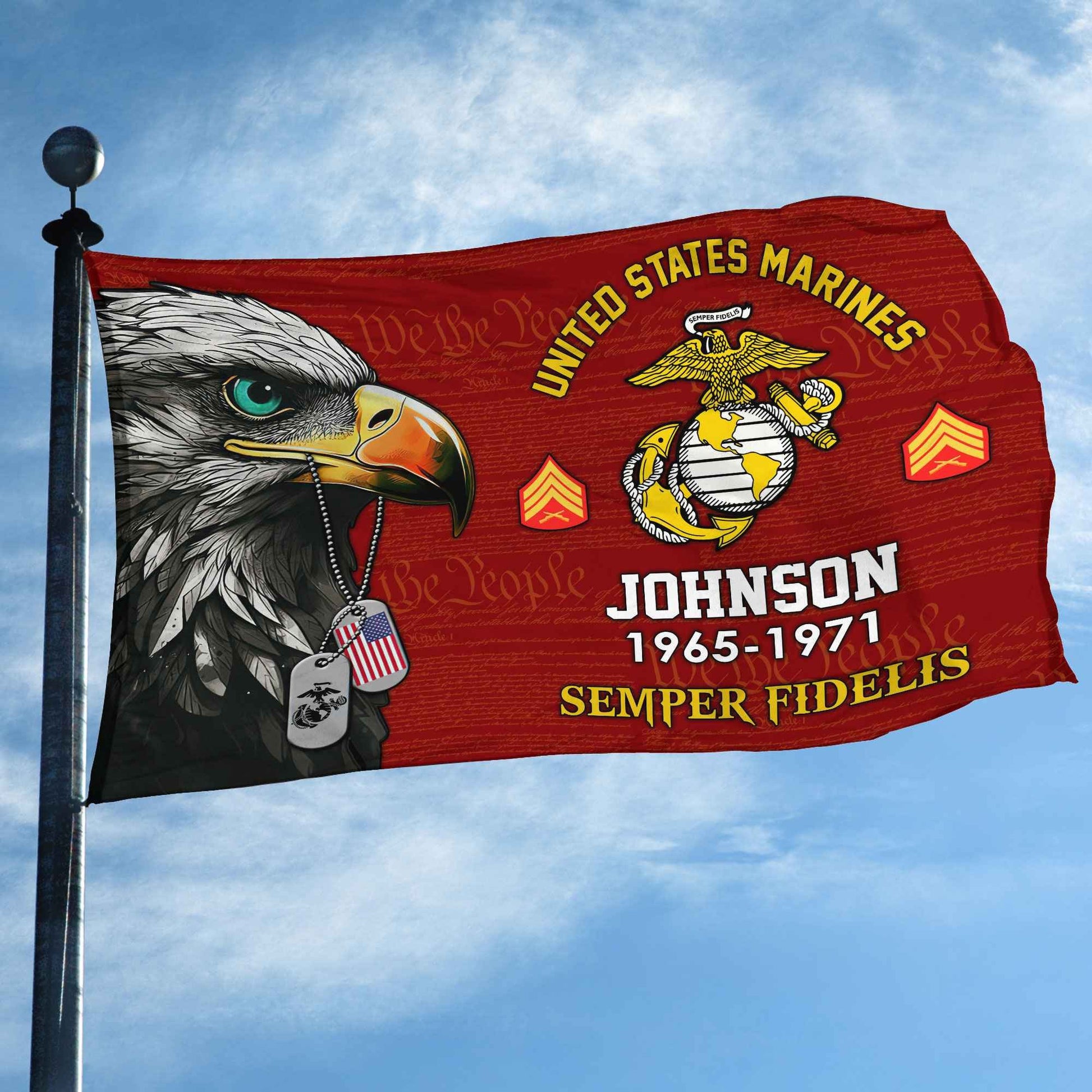 USMC Custom Grommet Flag VPVC108803, Gifts For Marine Veteran, Best Gifts On Father's Day, Armed Forces Day, Independence Day, Veterans Day.