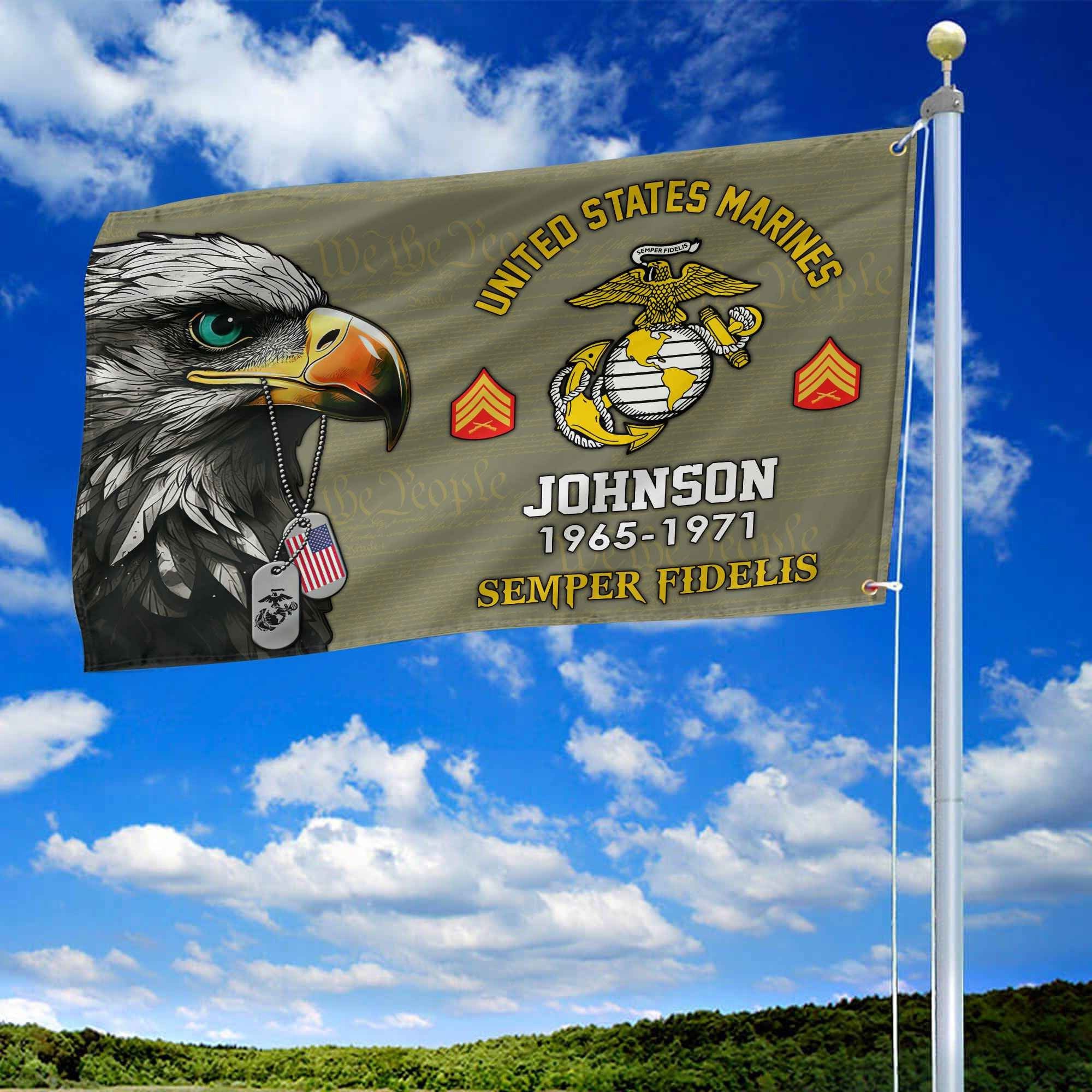 USMC Custom Grommet Flag VPVC108811, Gifts For Marine Veteran, Best Gifts On Father's Day, Armed Forces Day, Independence Day, Veterans Day.