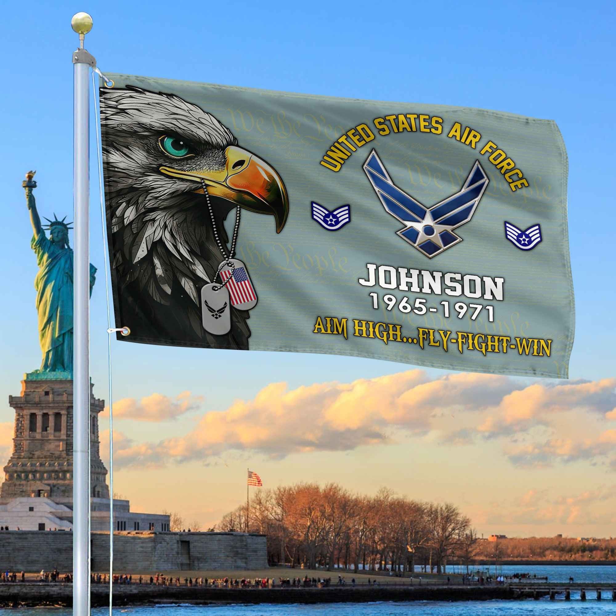 USAF Custom Grommet Flag VPVC108804, Gifts For Air Force Veteran, Best Gifts On Father's Day, Armed Forces Day, Independence Day, Veterans Day.