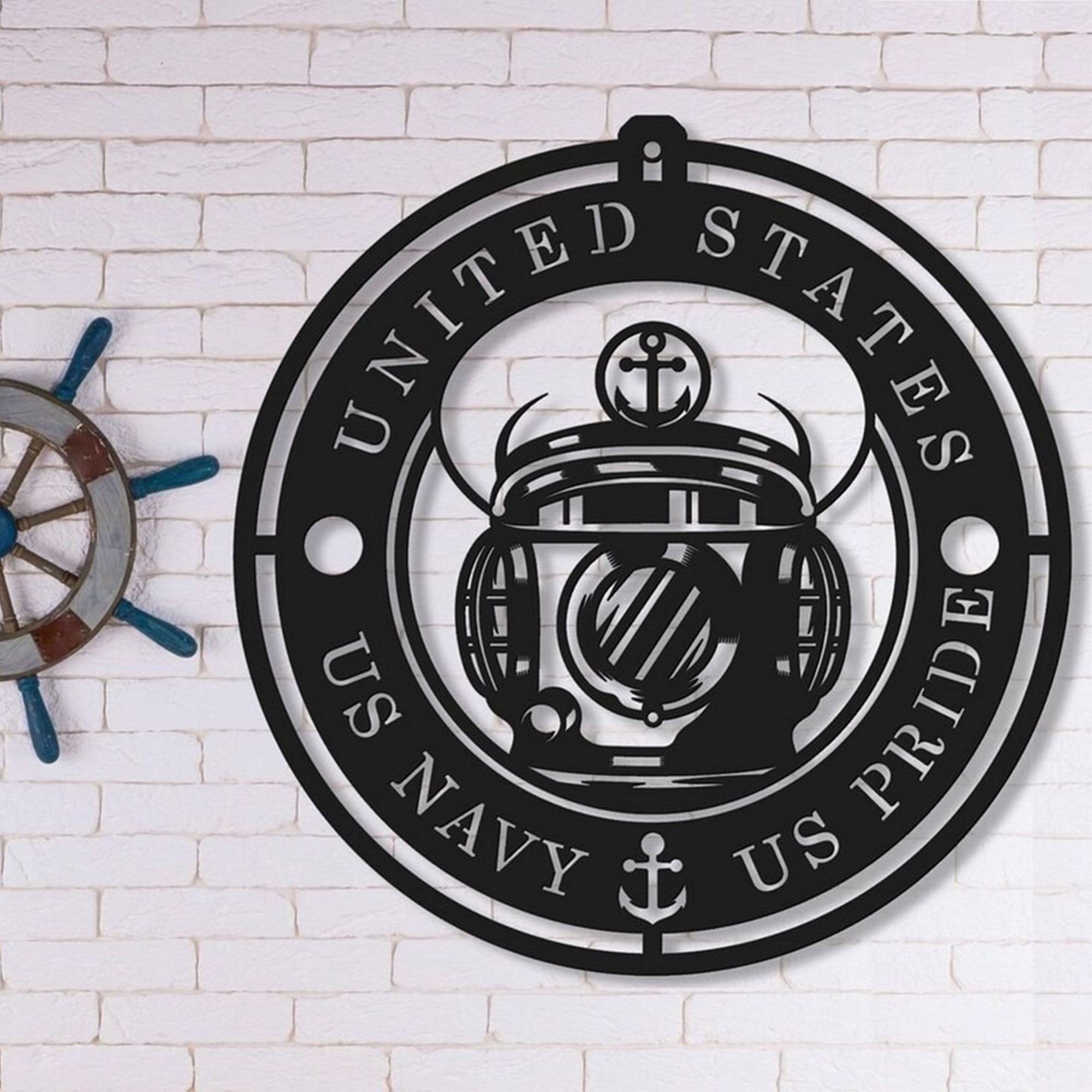 Premium US Navy Metal Signs VPVC901002, Gift For Navy Veteran, Metal Wall Hanger, Gifts For Dad, For Husband, Best Gifts On Father's Day, Armed Forces Day, Independence Day, Veterans Day.