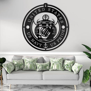 Premium US Navy Metal Signs VPVC901002, Gift For Navy Veteran, Metal Wall Hanger, Gifts For Dad, For Husband, Best Gifts On Father's Day, Armed Forces Day, Independence Day, Veterans Day.
