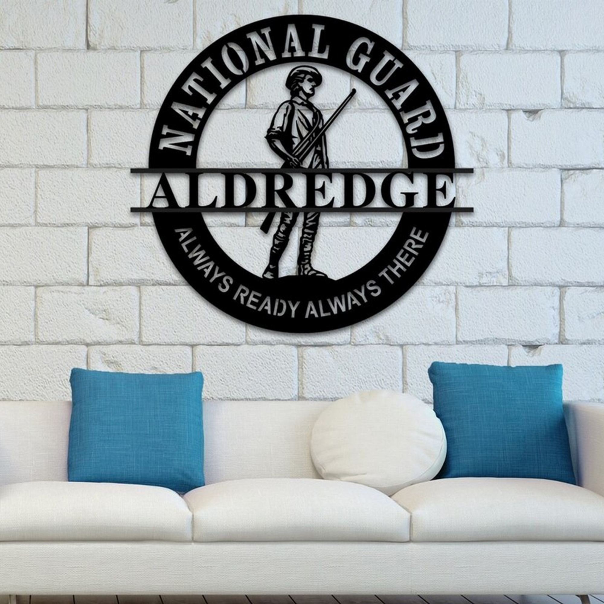 Premium Custom US Army National Guard Metal Signs VPVC901003, Gift For Army National Guard Veteran, Metal Wall Hanger, Gifts For Dad, For Husband, Best Gifts On Father's Day, Armed Forces Day, Independence Day, Veterans Day.