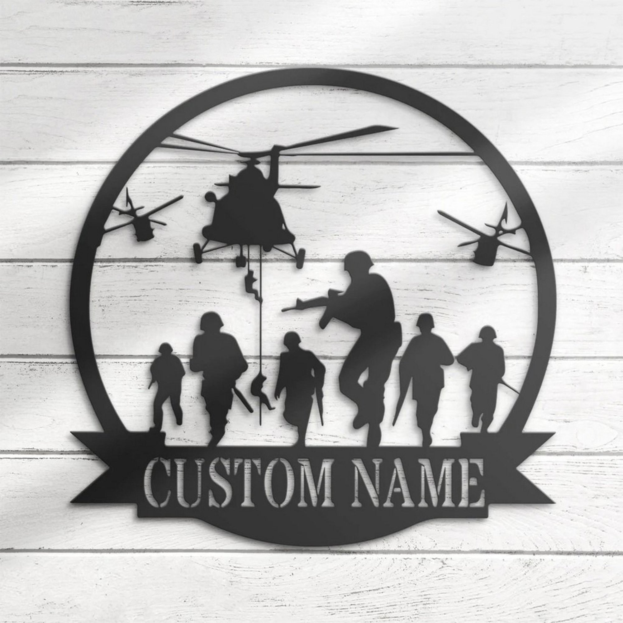 Premium Custom US Veteran Metal Signs VPVC901008, Gift For US Veteran, US Soldier Helicopter Military Metal Wall Art, Gifts For Dad, For Husband, Best Gifts On Father's Day, Armed Forces Day, Independence Day