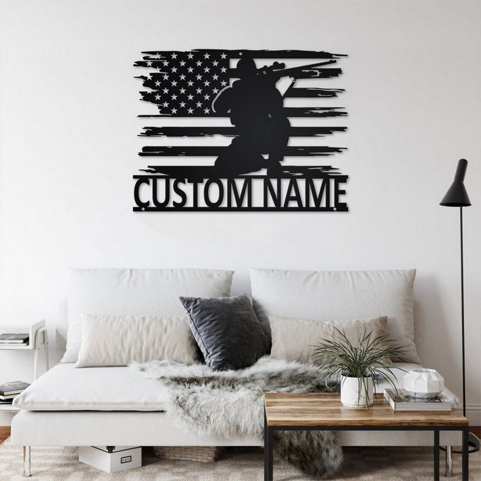 Premium Custom US Veteran Metal Signs VPVC901009, Custom US Soldier Veteran Metal Wall Art Personalized Metal Name Signs Decor Home Veterans Day Gift