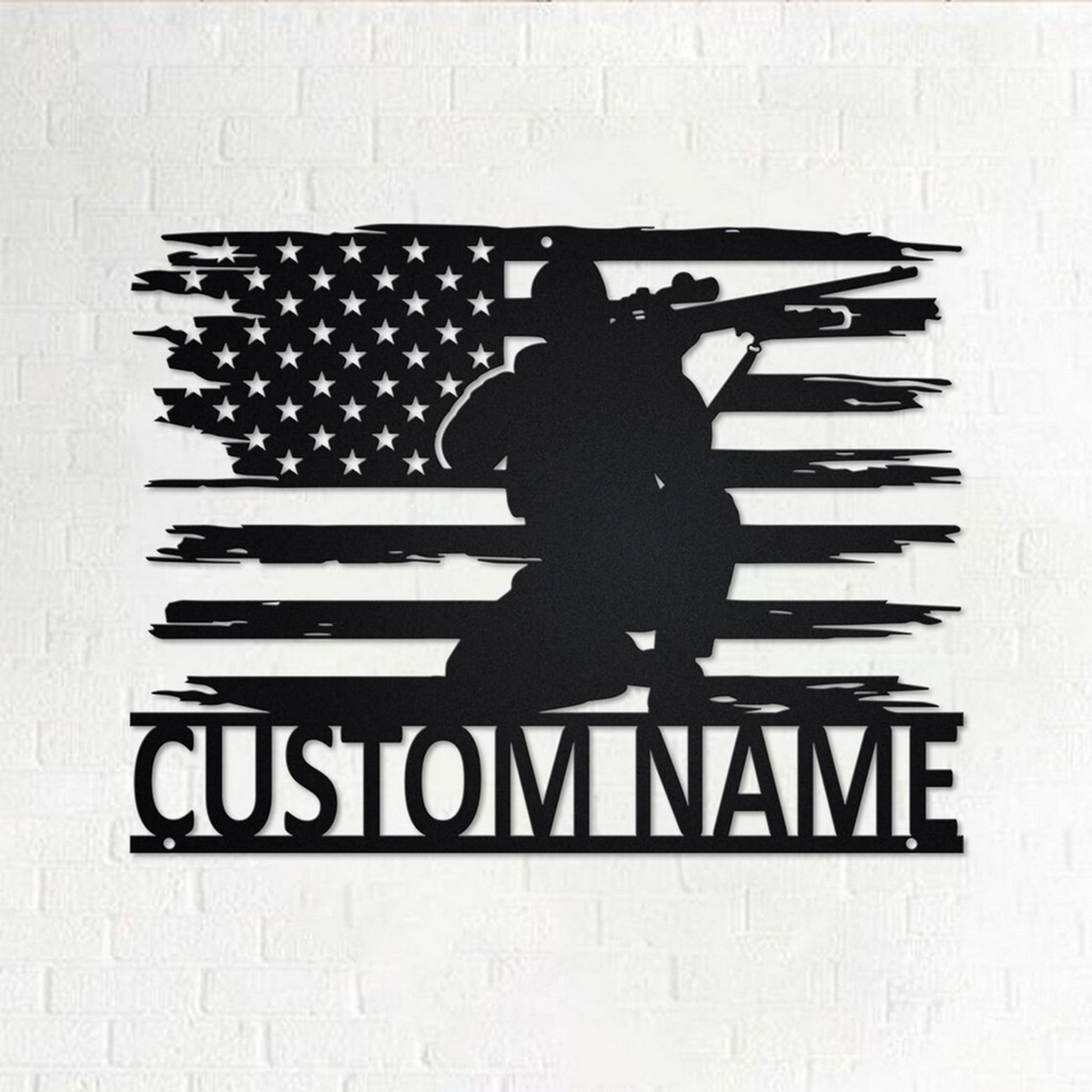 Premium Custom US Veteran Metal Signs VPVC901009, Custom US Soldier Veteran Metal Wall Art Personalized Metal Name Signs Decor Home Veterans Day Gift