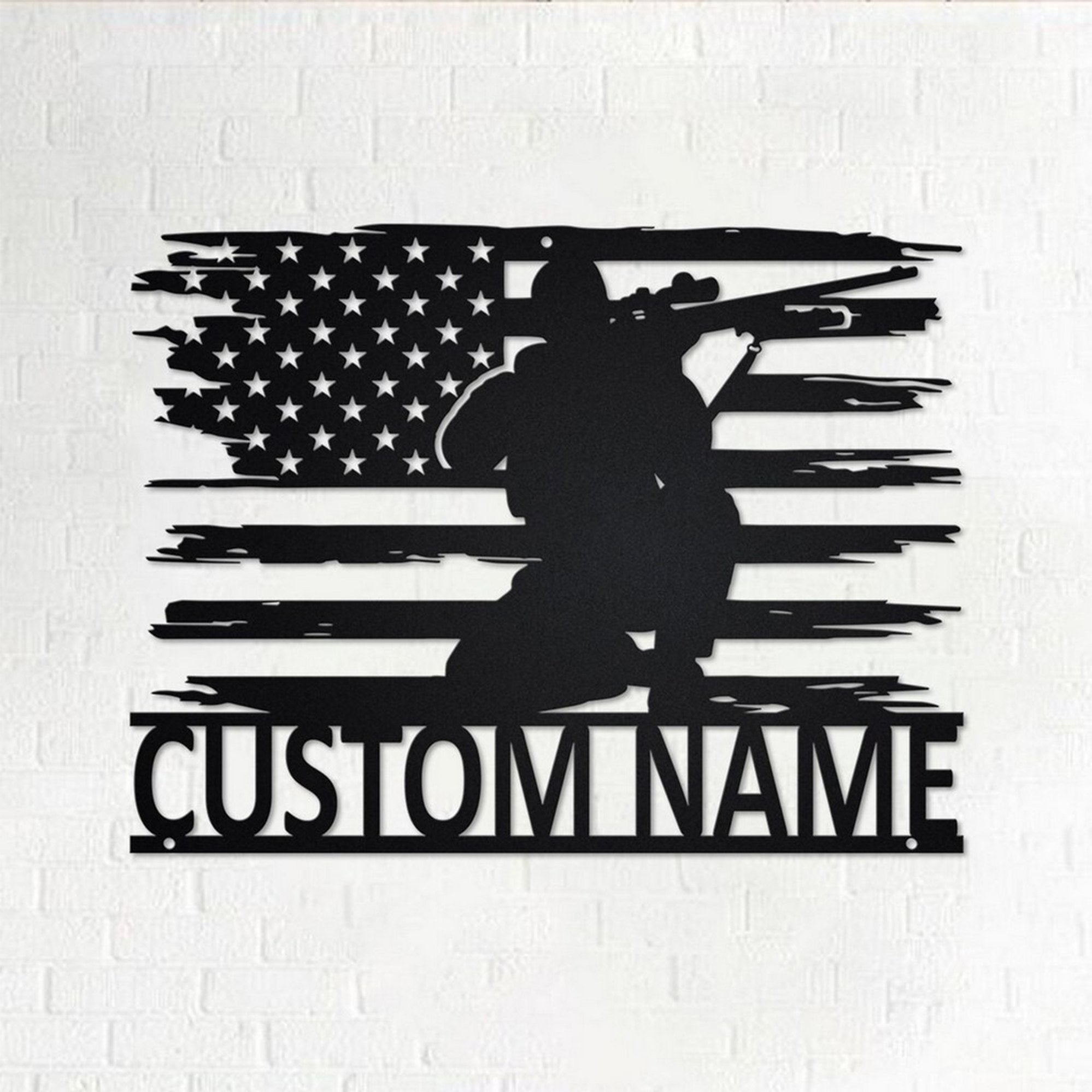 Premium Custom US Veteran Metal Signs VPVC901009, Custom US Soldier Veteran Metal Wall Art Personalized Metal Name Signs Decor Home Veterans Day Gift