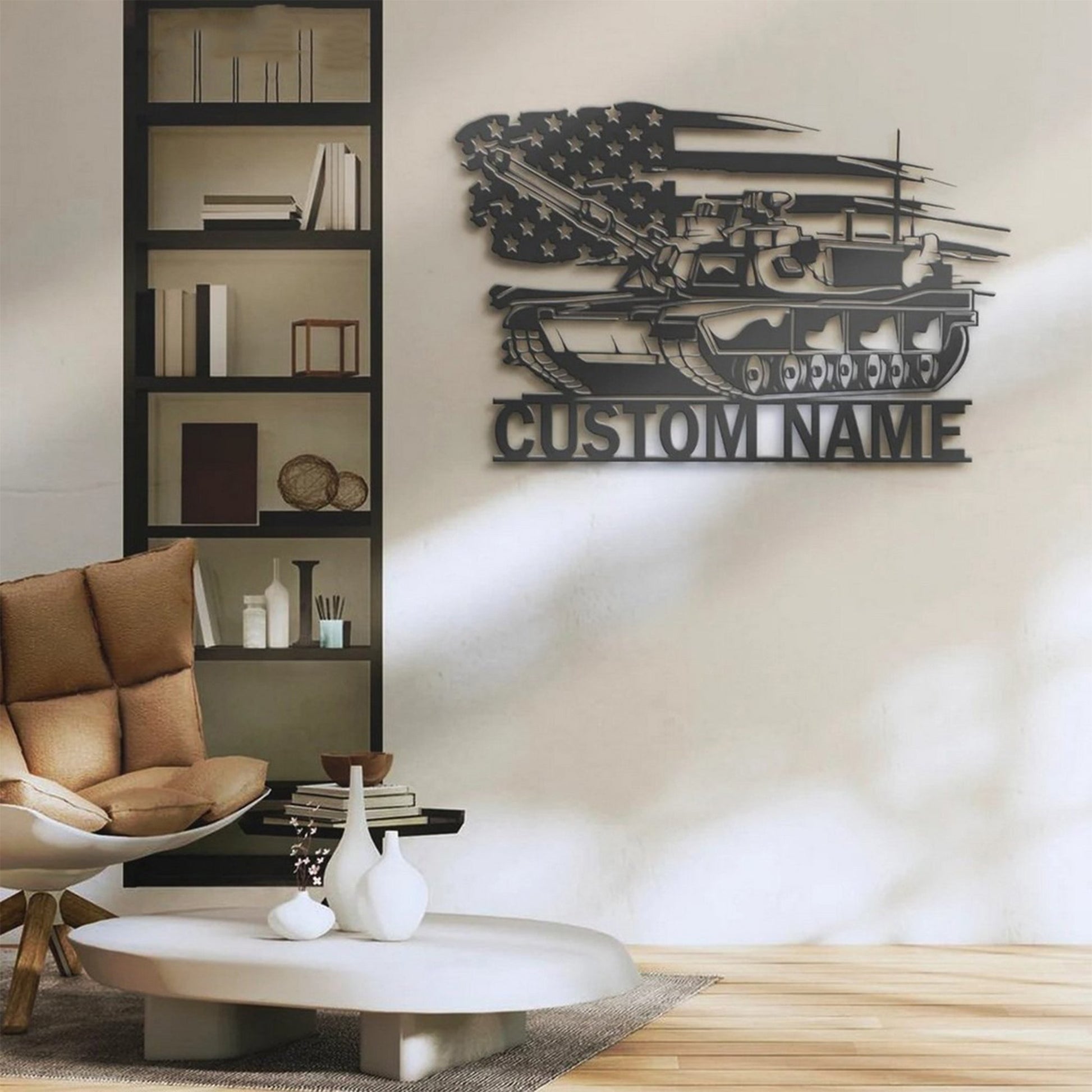 Premium Custom US Veteran Metal Signs VPVC901010, Custom US Tank Soldier Military Metal Wall Art Personalized Metal Name Sign Gift for Veteran