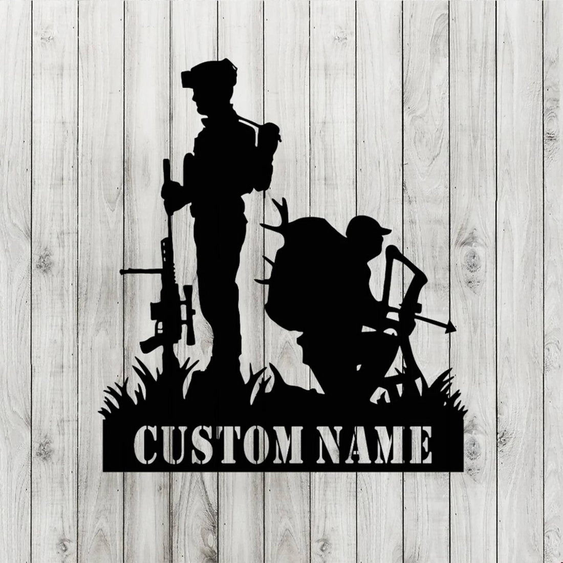 Premium Custom US Veteran Metal Signs VPVC901011, Custom Veteran Salute Soldier Sign Personalized Metal Name Signs Veterans Day Gift