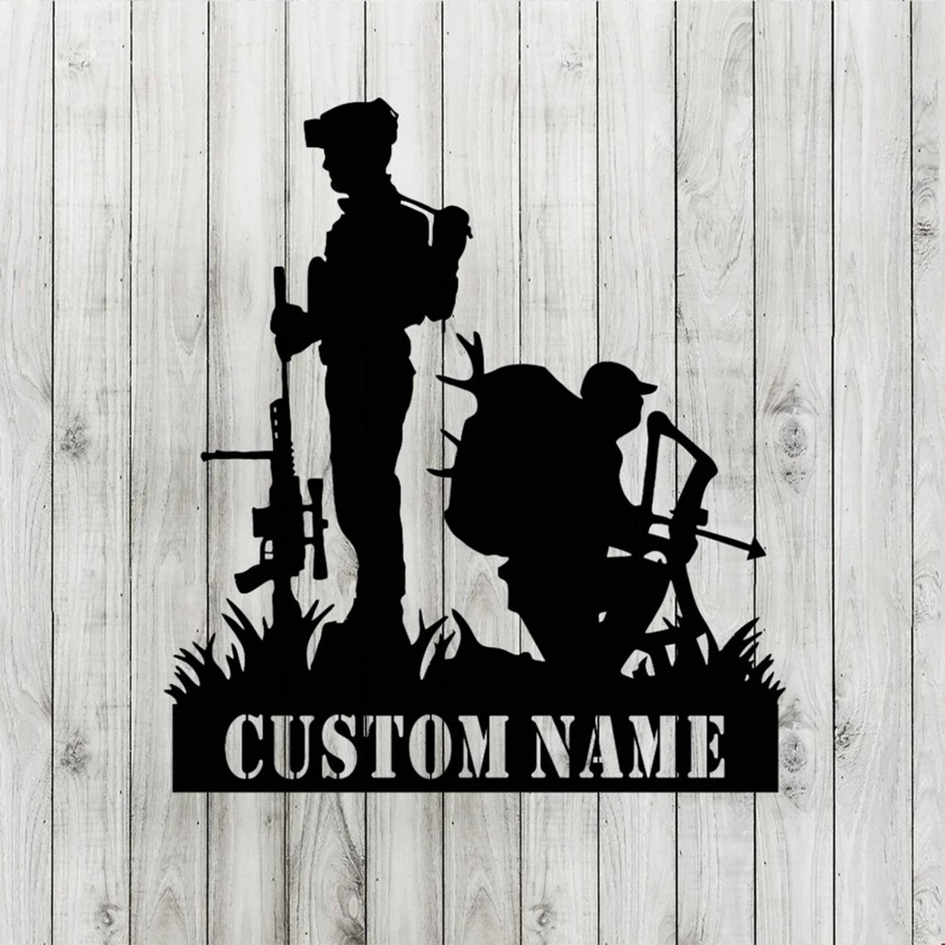 Premium Custom US Veteran Metal Signs VPVC901011, Custom Veteran Salute Soldier Sign Personalized Metal Name Signs Veterans Day Gift