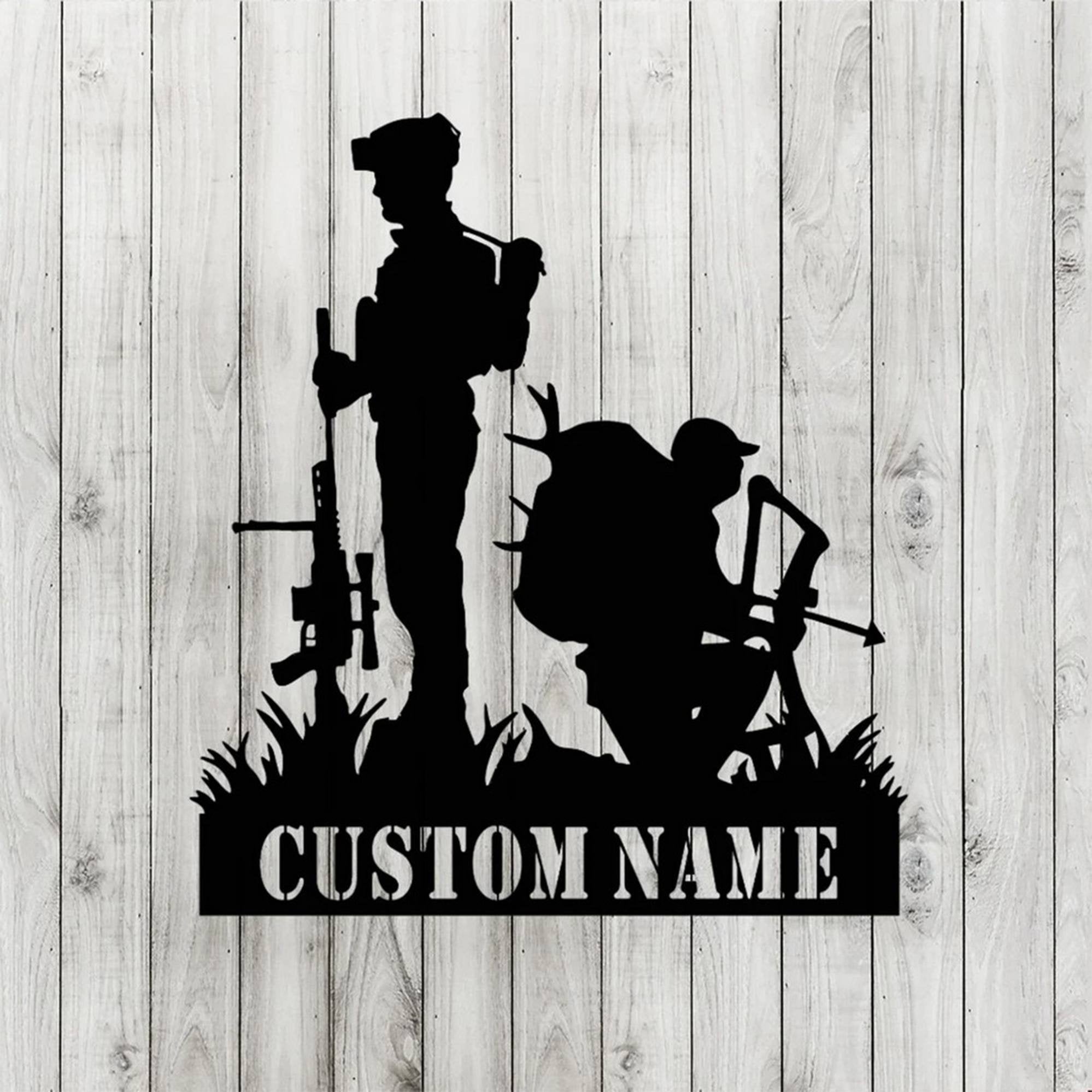 Premium Custom US Veteran Metal Signs VPVC901011, Custom Veteran Salute Soldier Sign Personalized Metal Name Signs Veterans Day Gift