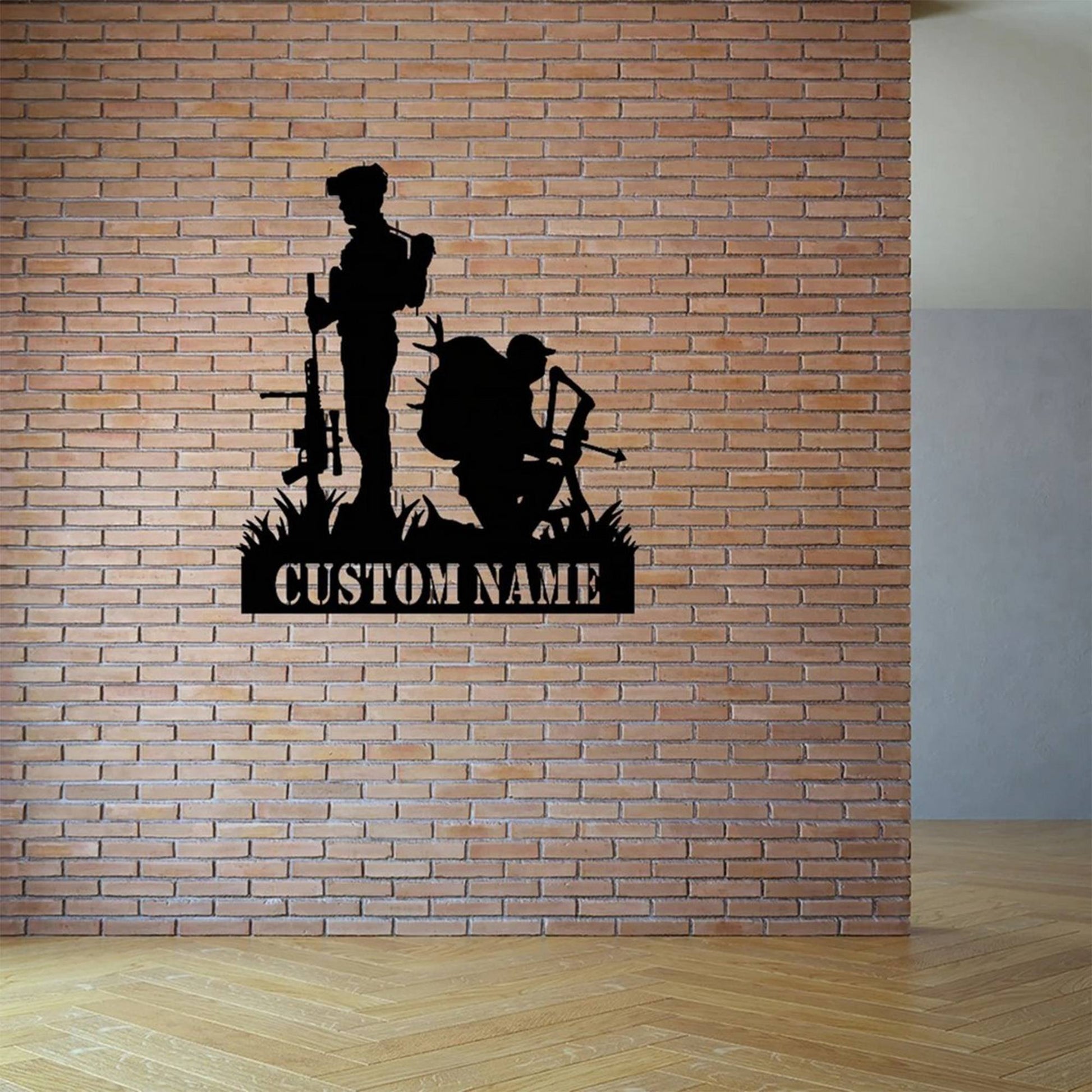 Premium Custom US Veteran Metal Signs VPVC901011, Custom Veteran Salute Soldier Sign Personalized Metal Name Signs Veterans Day Gift