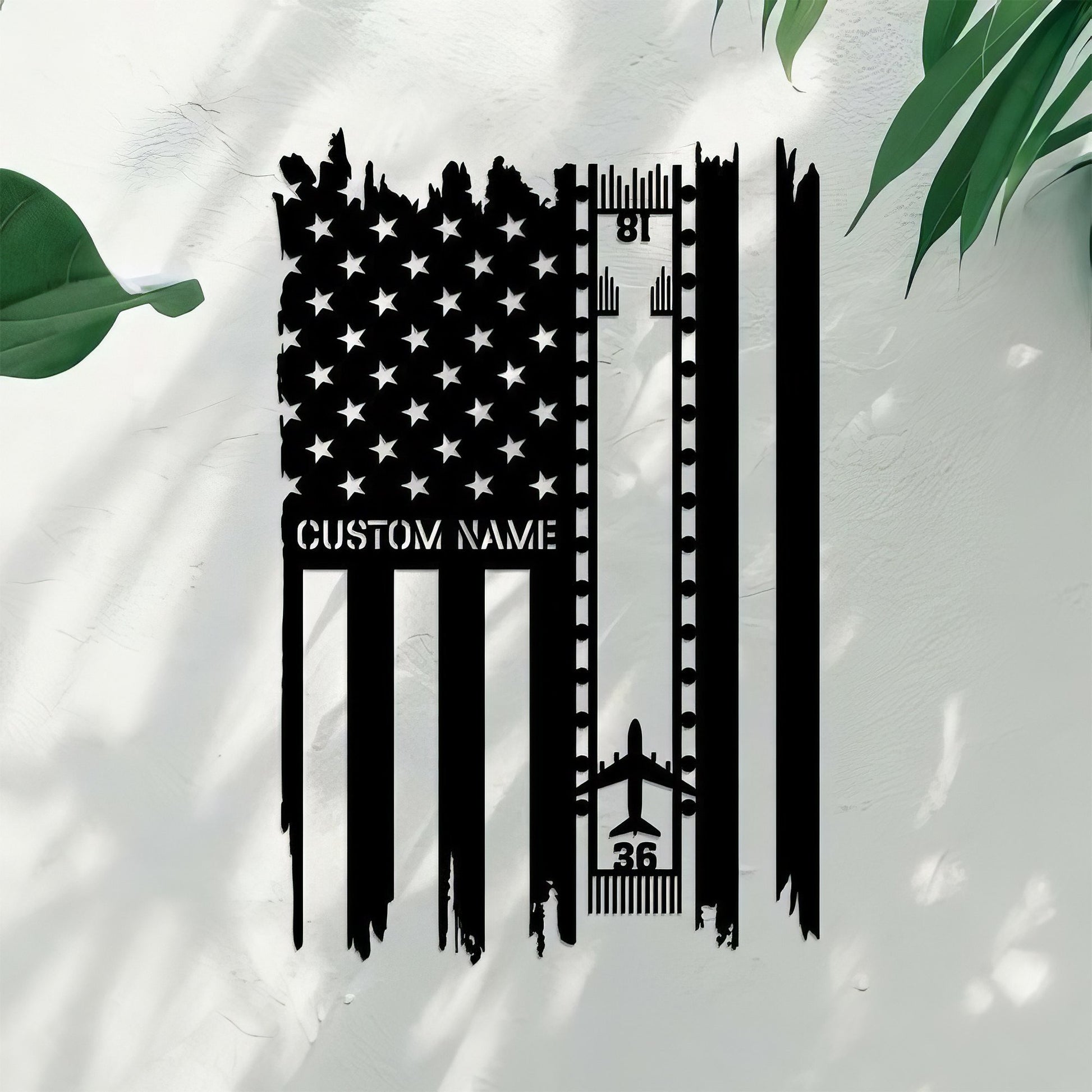 Premium Custom US Veteran Metal Signs VPVC901021, Personalized Airplane American Flag Sign Independence Day Veteran Day Patriotic Decor Custom Metal Sign