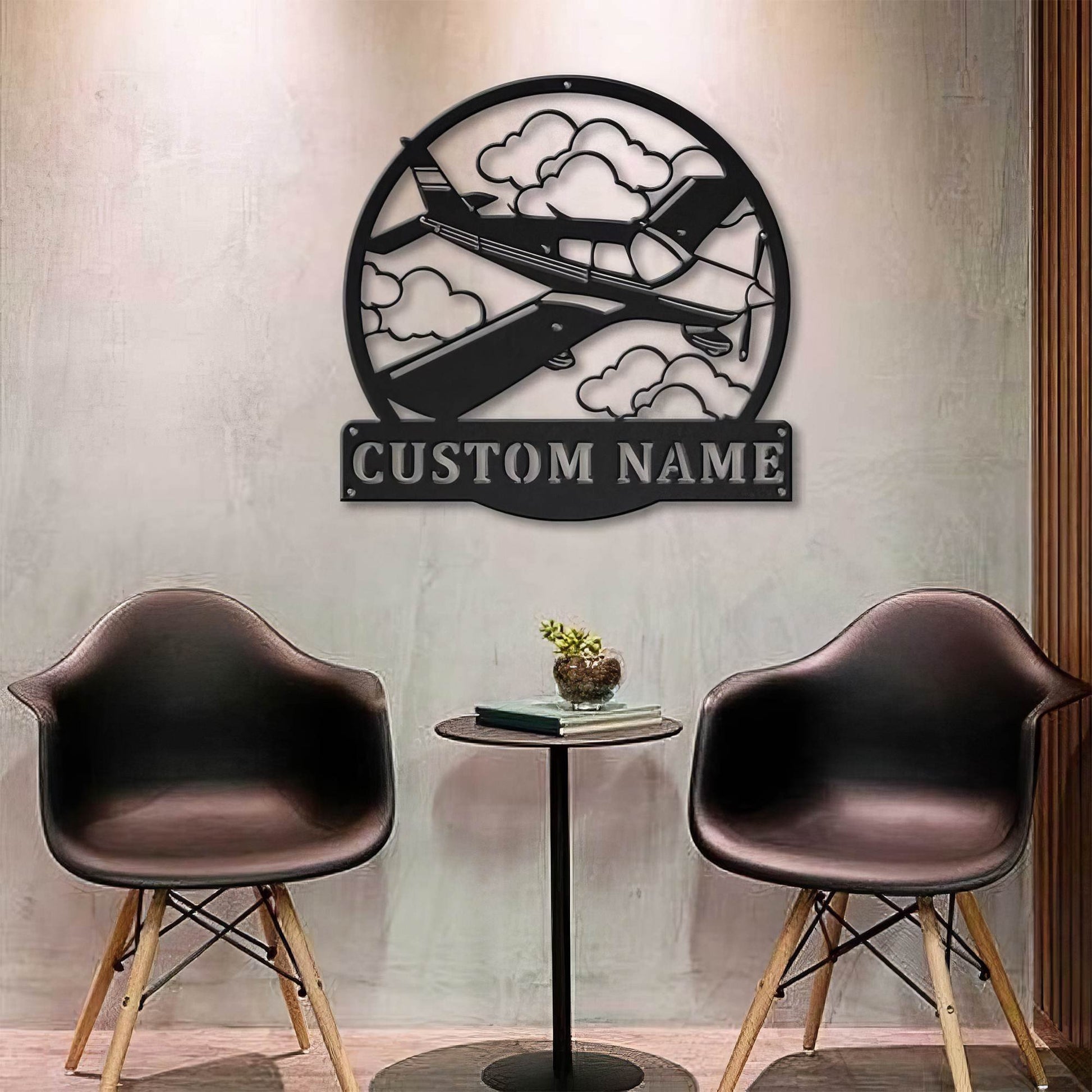 Premium Custom US Veteran Metal Signs VPVC901022, Personalized Airplane Monogram Sign Aircraft Hangar Pilot Name Sign Airforce Patriotic Decor Gift