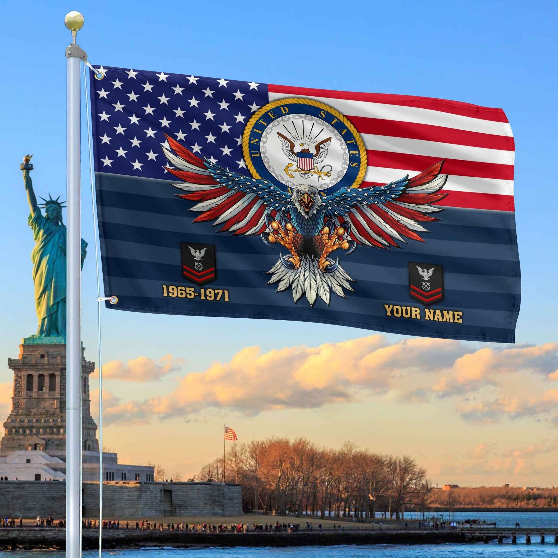 Premium Custom US Navy Grommet Flag VPVC109002, Gifts For Navy Veteran, Gifts For Dad, For Husband, Best Gifts On Father's Day, Armed Forces Day, Independence Day, Veterans Day.