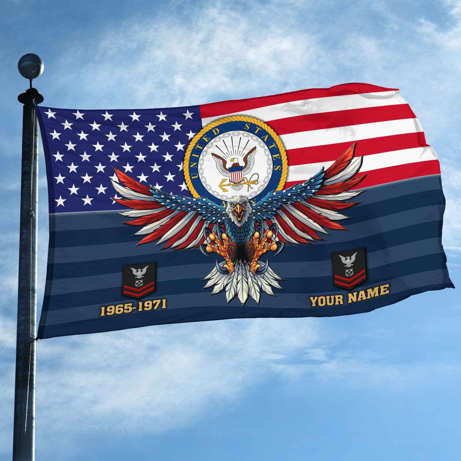 Premium Custom US Navy Grommet Flag VPVC109002, Gifts For Navy Veteran, Gifts For Dad, For Husband, Best Gifts On Father's Day, Armed Forces Day, Independence Day, Veterans Day.