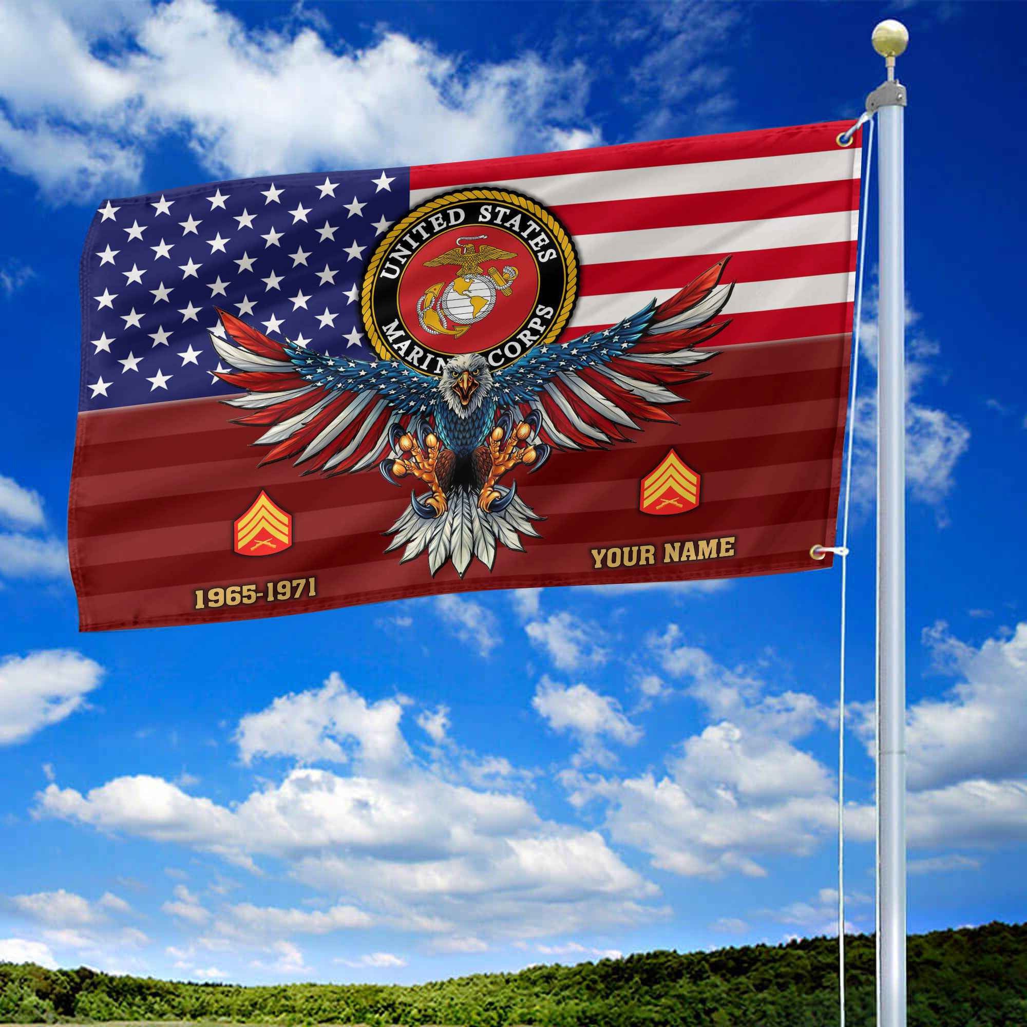 Premium Custom USMC Grommet Flag VPVC109003, Gifts For Marine Veteran, Gifts For Dad, For Husband, Best Gifts On Father's Day, Armed Forces Day, Independence Day, Veterans Day.