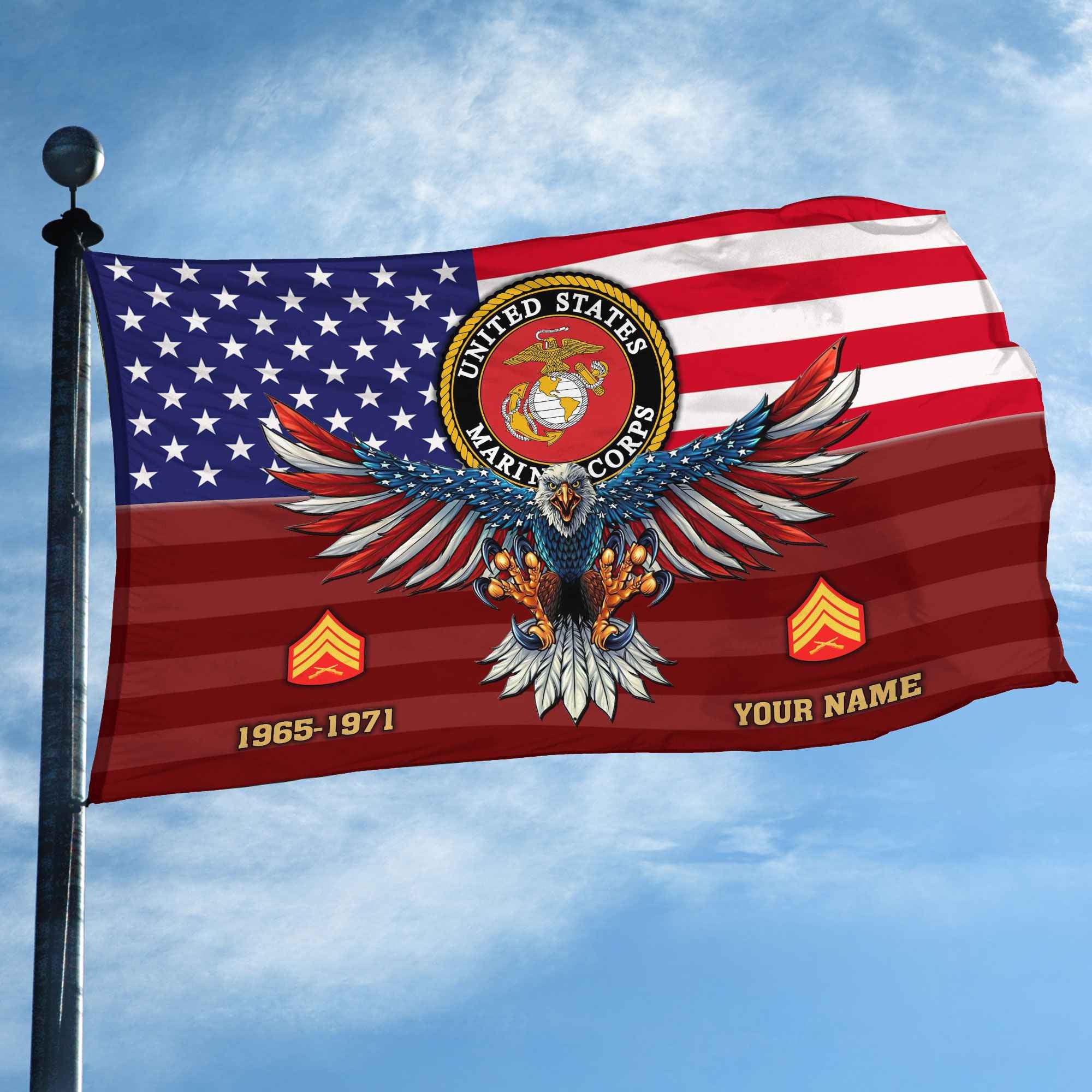 Premium Custom USMC Grommet Flag VPVC109003, Gifts For Marine Veteran, Gifts For Dad, For Husband, Best Gifts On Father's Day, Armed Forces Day, Independence Day, Veterans Day.