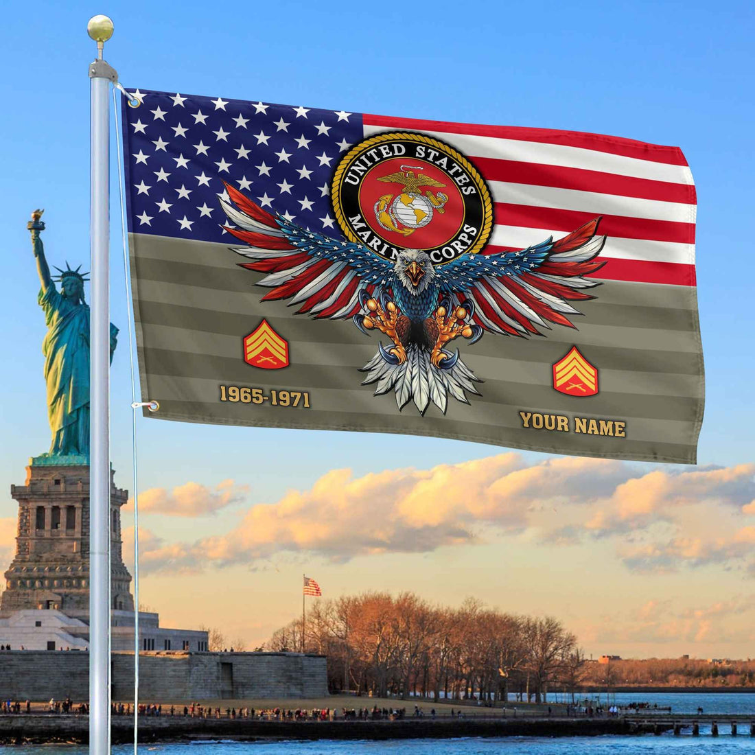 Premium Custom USMC Grommet Flag VPVC109011, Gifts For Marine Veteran, Gifts For Dad, For Husband, Best Gifts On Father's Day, Armed Forces Day, Independence Day, Veterans Day.