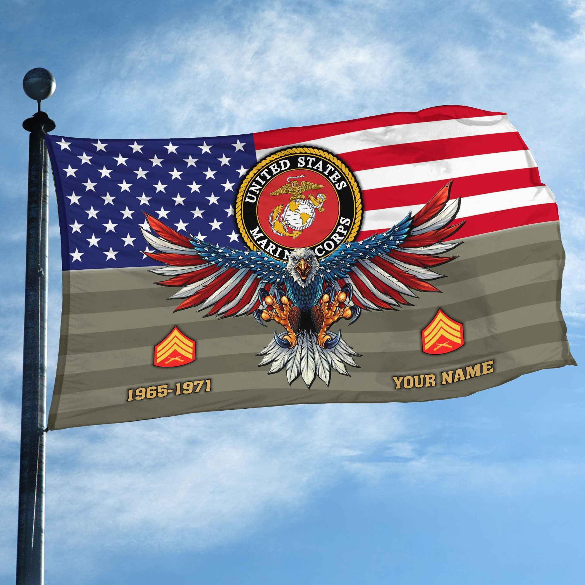 Premium Custom USMC Grommet Flag VPVC109011, Gifts For Marine Veteran, Gifts For Dad, For Husband, Best Gifts On Father's Day, Armed Forces Day, Independence Day, Veterans Day.