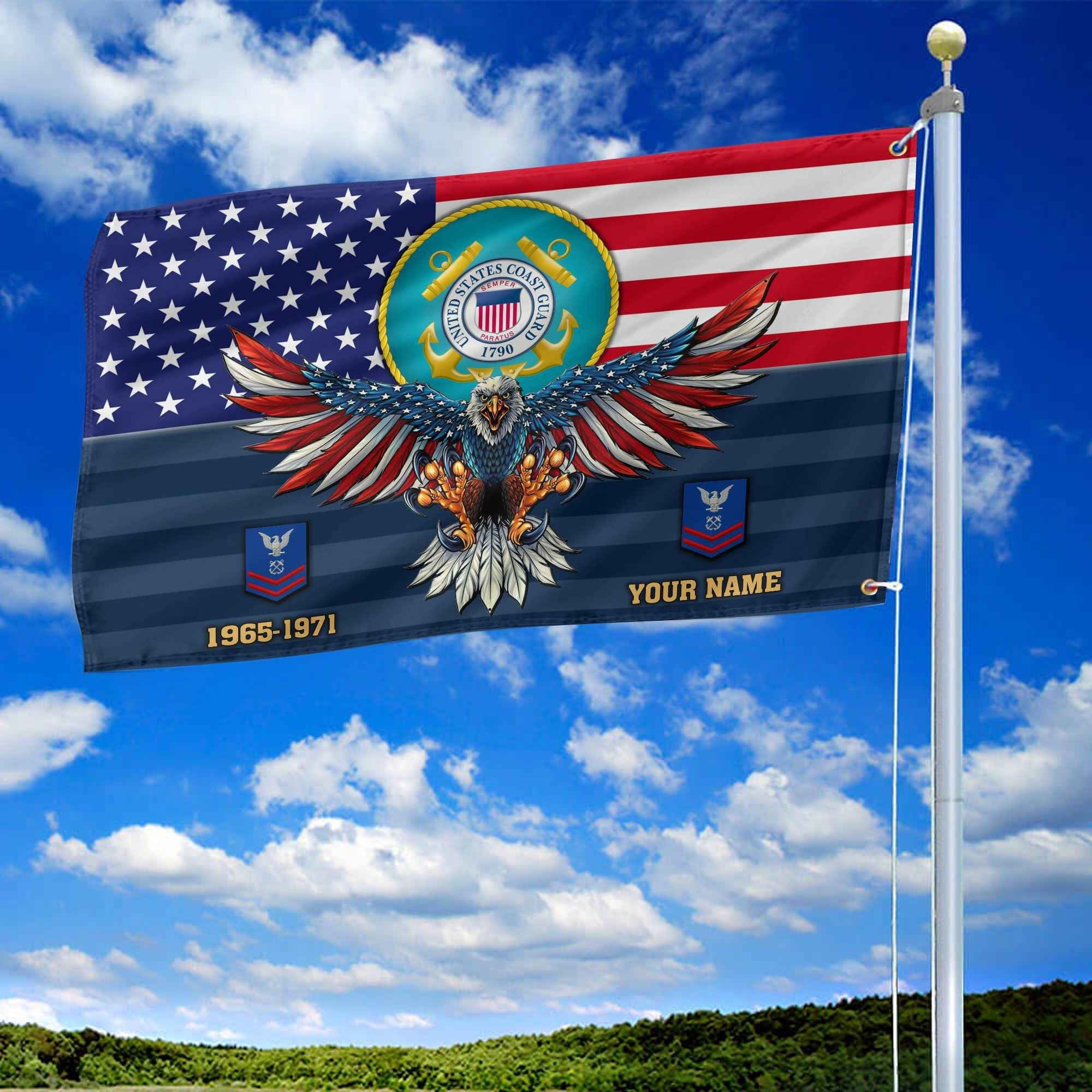 Premium Custom USCG Grommet Flag VPVC109005, Gifts For Coast Guard Veteran, Gifts For Dad, For Husband, Best Gifts On Father's Day, Armed Forces Day, Independence Day, Veterans Day.