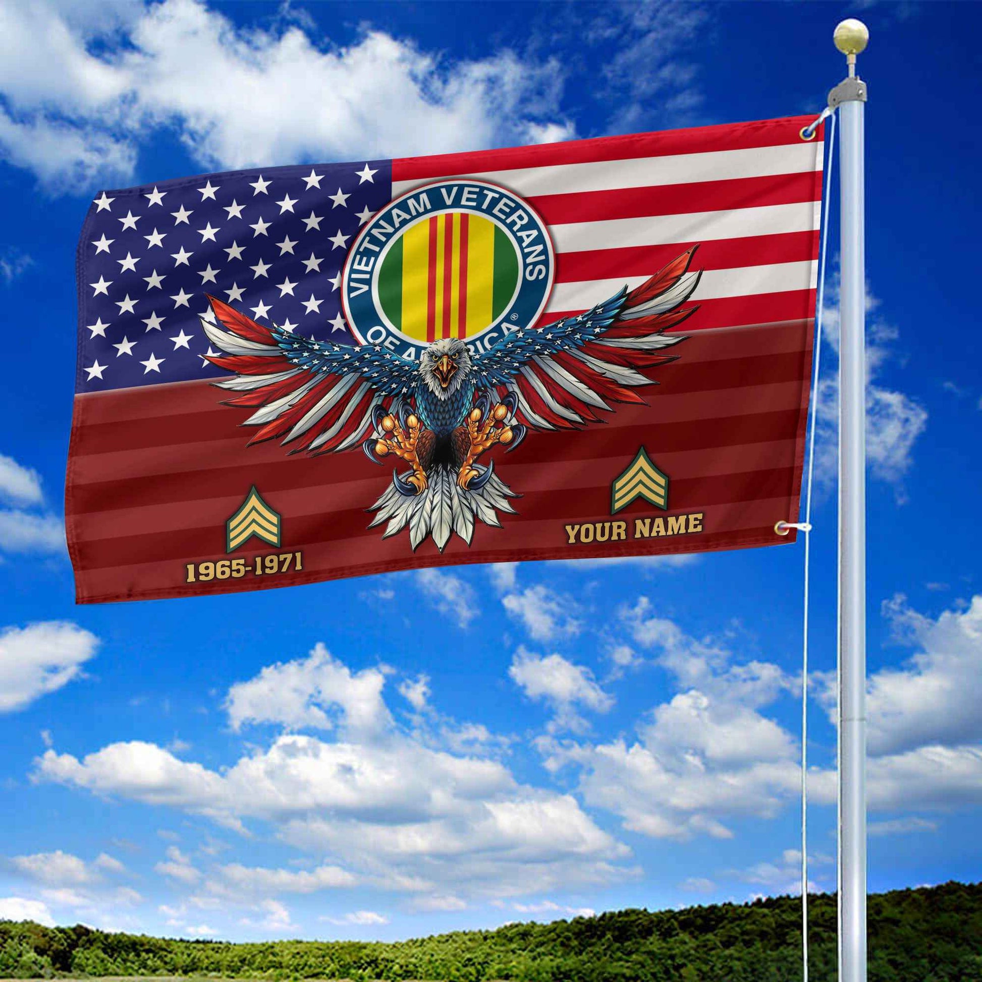 Premium Custom Vietnam Veteran Grommet Flag VPVC109006, Gifts For Vietnam Veteran, Gifts For Dad, For Husband, Best Gifts On Father's Day, Armed Forces Day, Independence Day, Veterans Day.