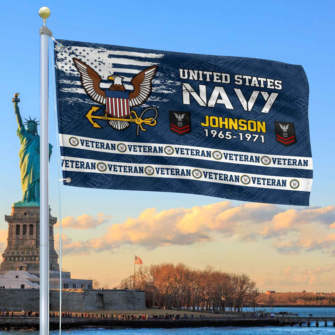 Premium Custom US Navy Grommet Flag VPVC109202, Gifts For Navy Veteran, Best Gifts On Father's Day, Armed Forces Day, Independence Day, Veterans Day.