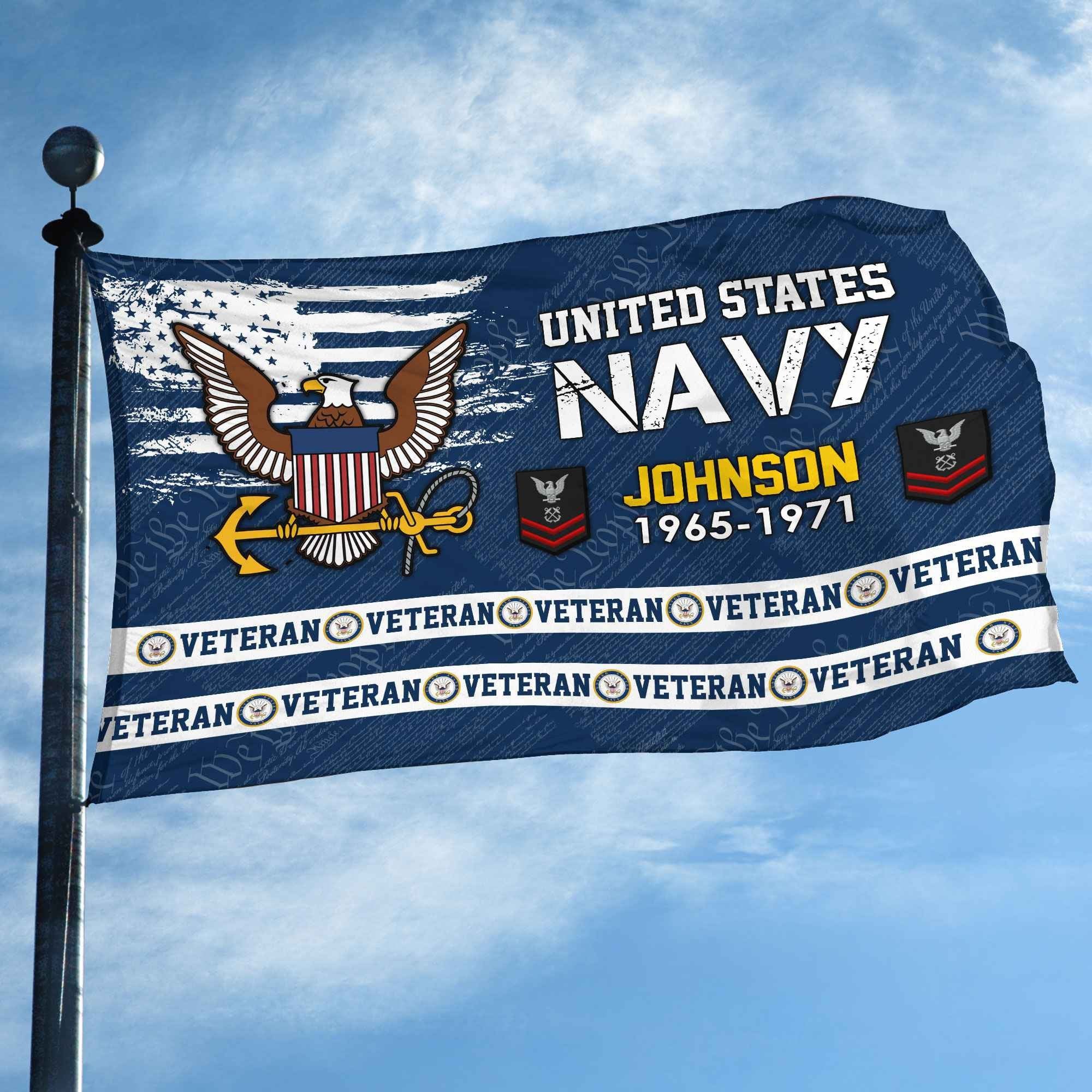 Premium Custom US Navy Grommet Flag VPVC109202, Gifts For Navy Veteran, Best Gifts On Father's Day, Armed Forces Day, Independence Day, Veterans Day.