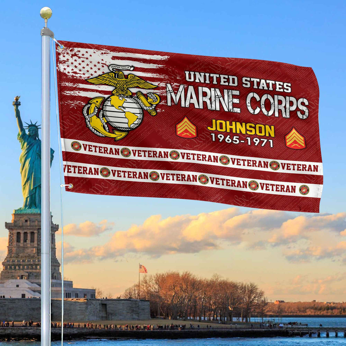Premium Custom USMC Grommet Flag VPVC109203, Gifts For Marine Veteran, Best Gifts On Father's Day, Armed Forces Day, Independence Day, Veterans Day.
