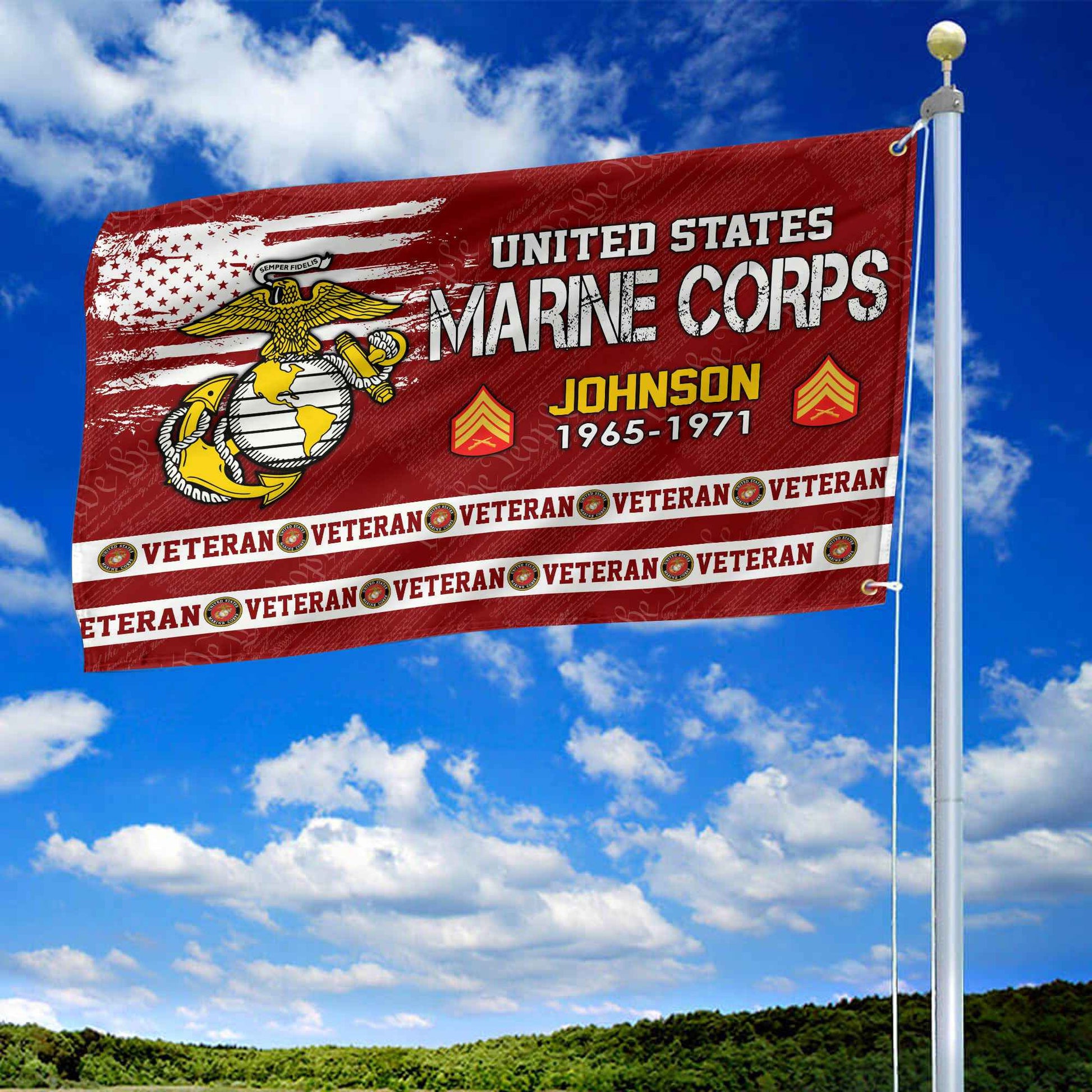 Premium Custom USMC Grommet Flag VPVC109203, Gifts For Marine Veteran, Best Gifts On Father's Day, Armed Forces Day, Independence Day, Veterans Day.