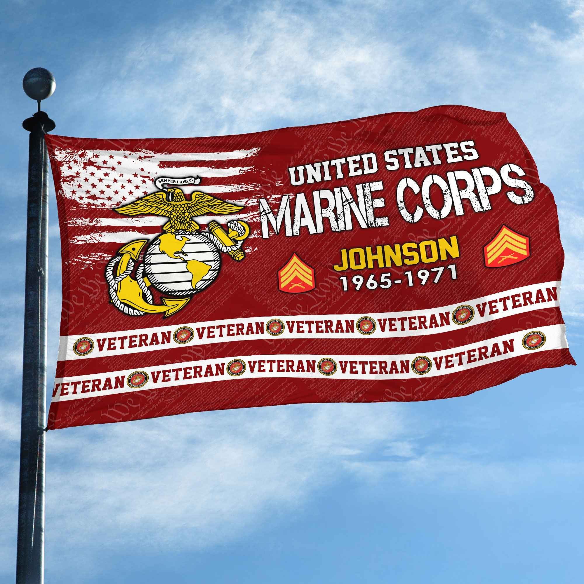Premium Custom USMC Grommet Flag VPVC109203, Gifts For Marine Veteran, Best Gifts On Father's Day, Armed Forces Day, Independence Day, Veterans Day.