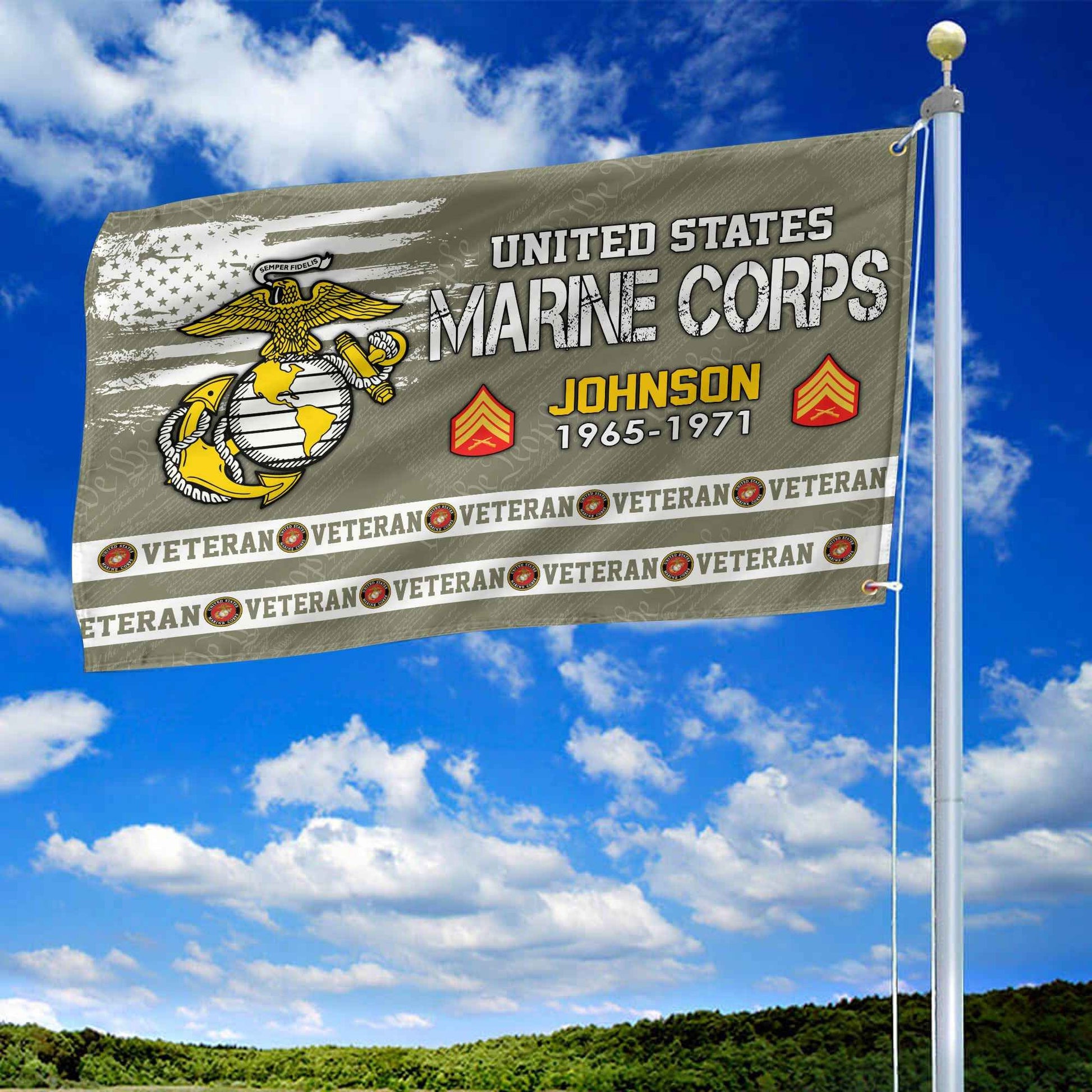 Premium Custom USMC Grommet Flag VPVC109211, Gifts For Marine Veteran, Best Gifts On Father's Day, Armed Forces Day, Independence Day, Veterans Day.