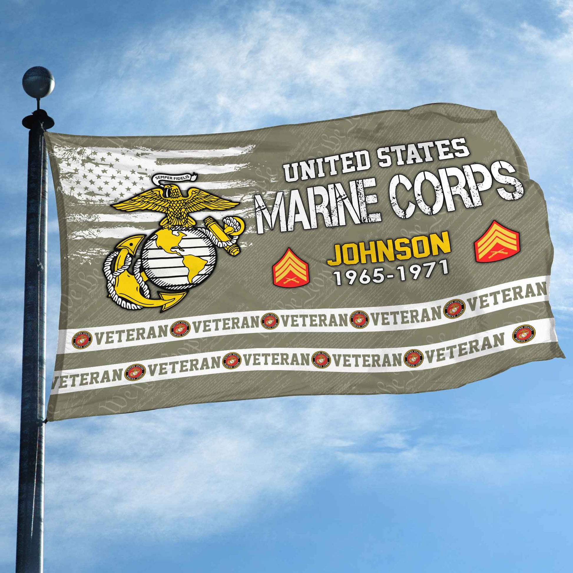 Premium Custom USMC Grommet Flag VPVC109211, Gifts For Marine Veteran, Best Gifts On Father's Day, Armed Forces Day, Independence Day, Veterans Day.