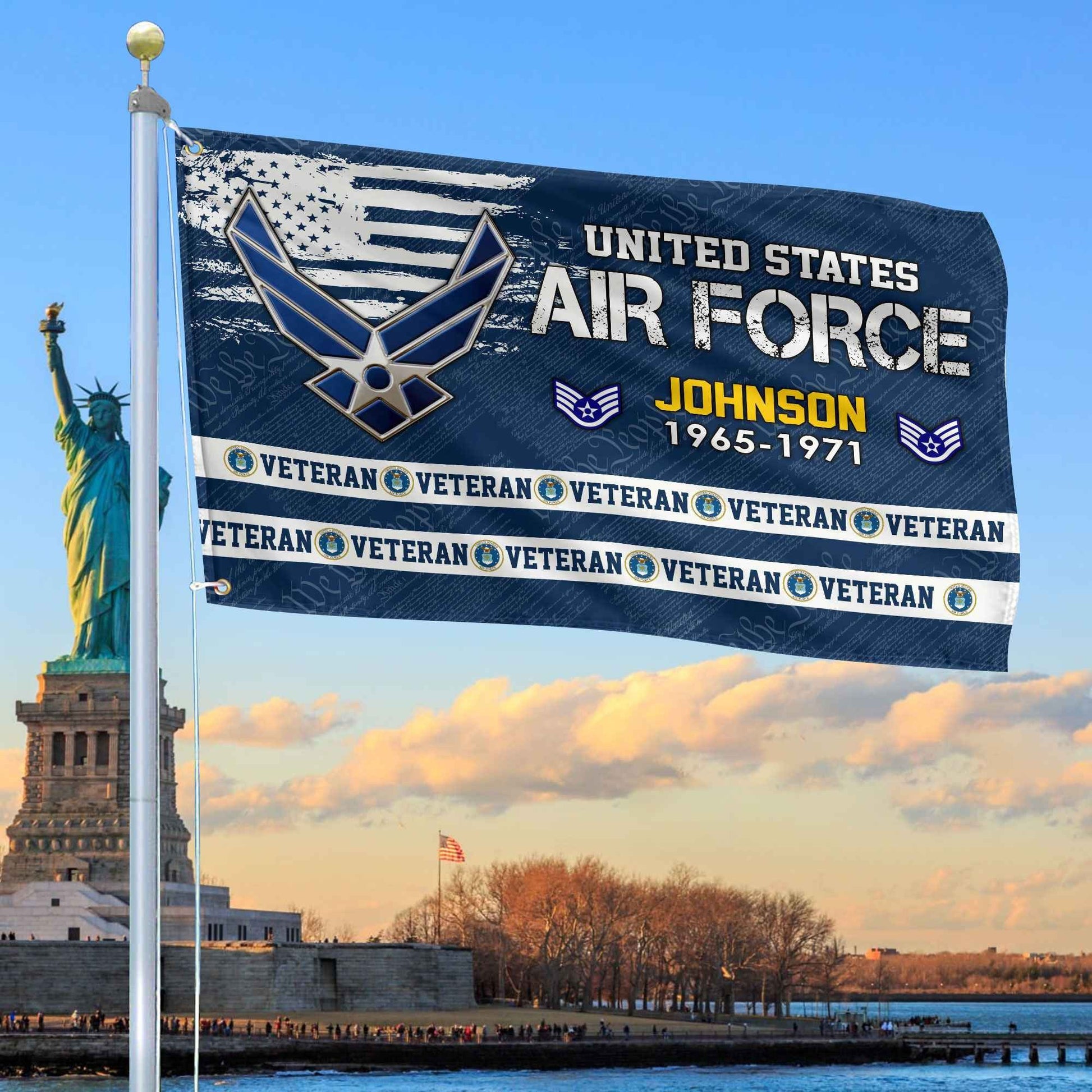 Premium Custom USAF Grommet Flag VPVC109212, Gifts For Air Force Veteran, Best Gifts On Father's Day, Armed Forces Day, Independence Day, Veterans Day.