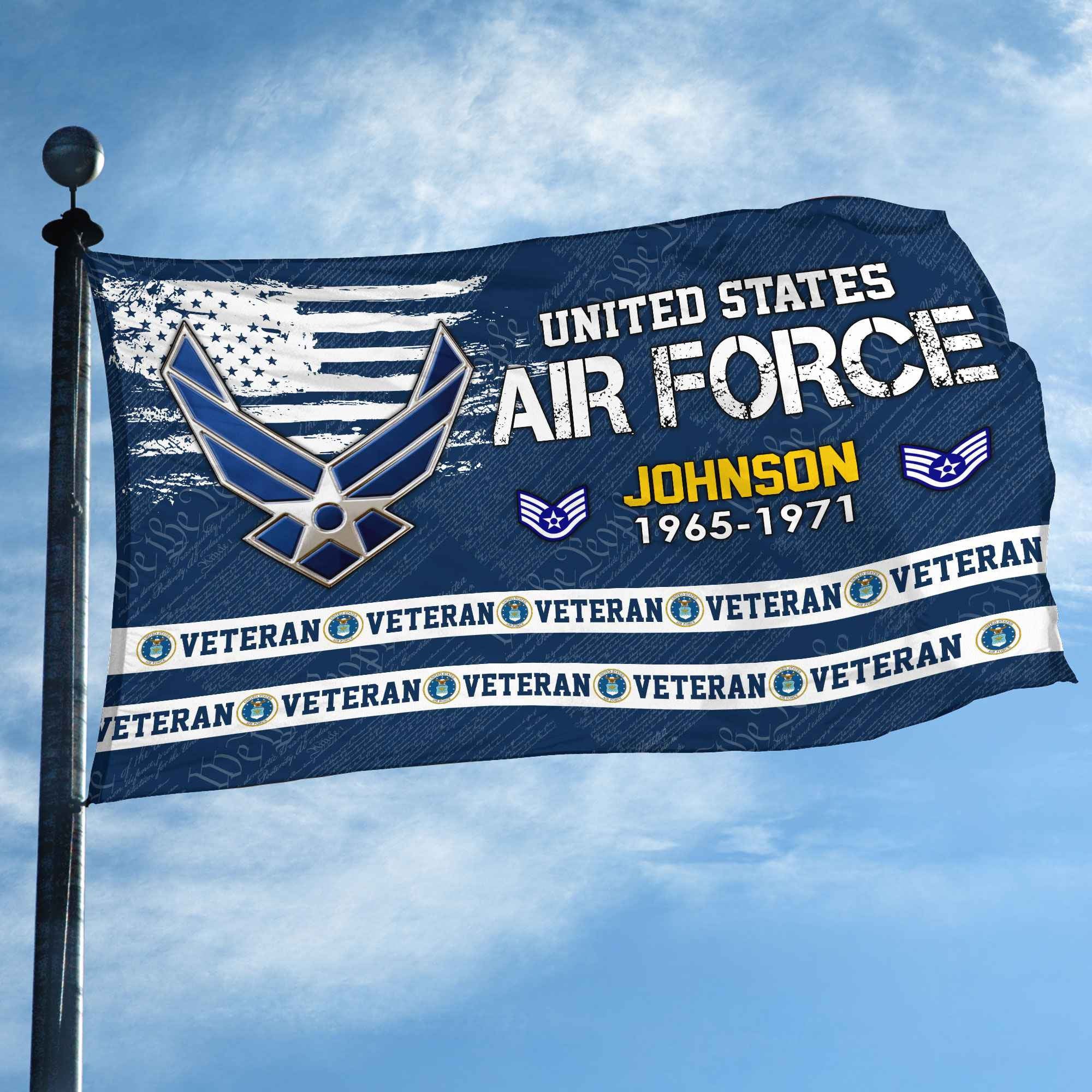 Premium Custom USAF Grommet Flag VPVC109212, Gifts For Air Force Veteran, Best Gifts On Father's Day, Armed Forces Day, Independence Day, Veterans Day.