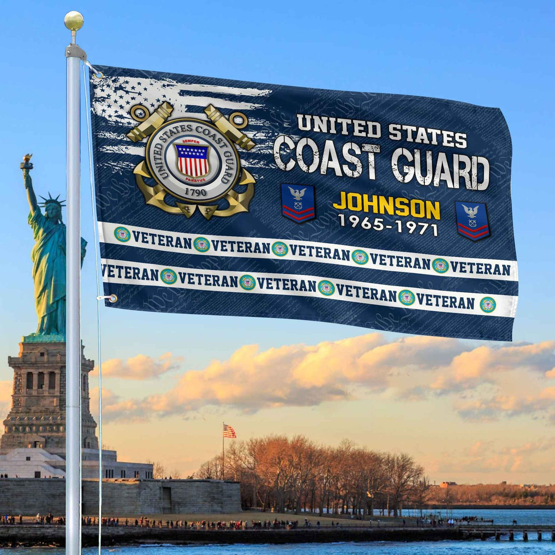 Premium Custom USCG Grommet Flag VPVC109205, Gifts For Coast Guard Veteran, Best Gifts On Father's Day, Armed Forces Day, Independence Day, Veterans Day.