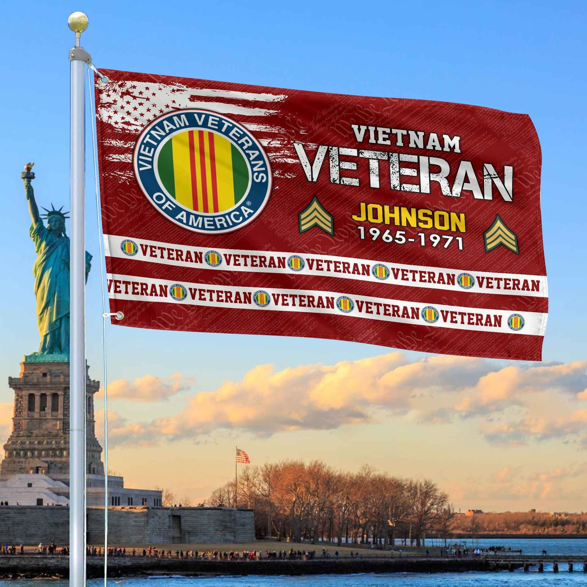 Premium Custom Vietnam Veteran Grommet Flag VPVC109206, Gifts For Vietnam Veteran, Best Gifts On Father's Day, Armed Forces Day, Independence Day, Veterans Day.
