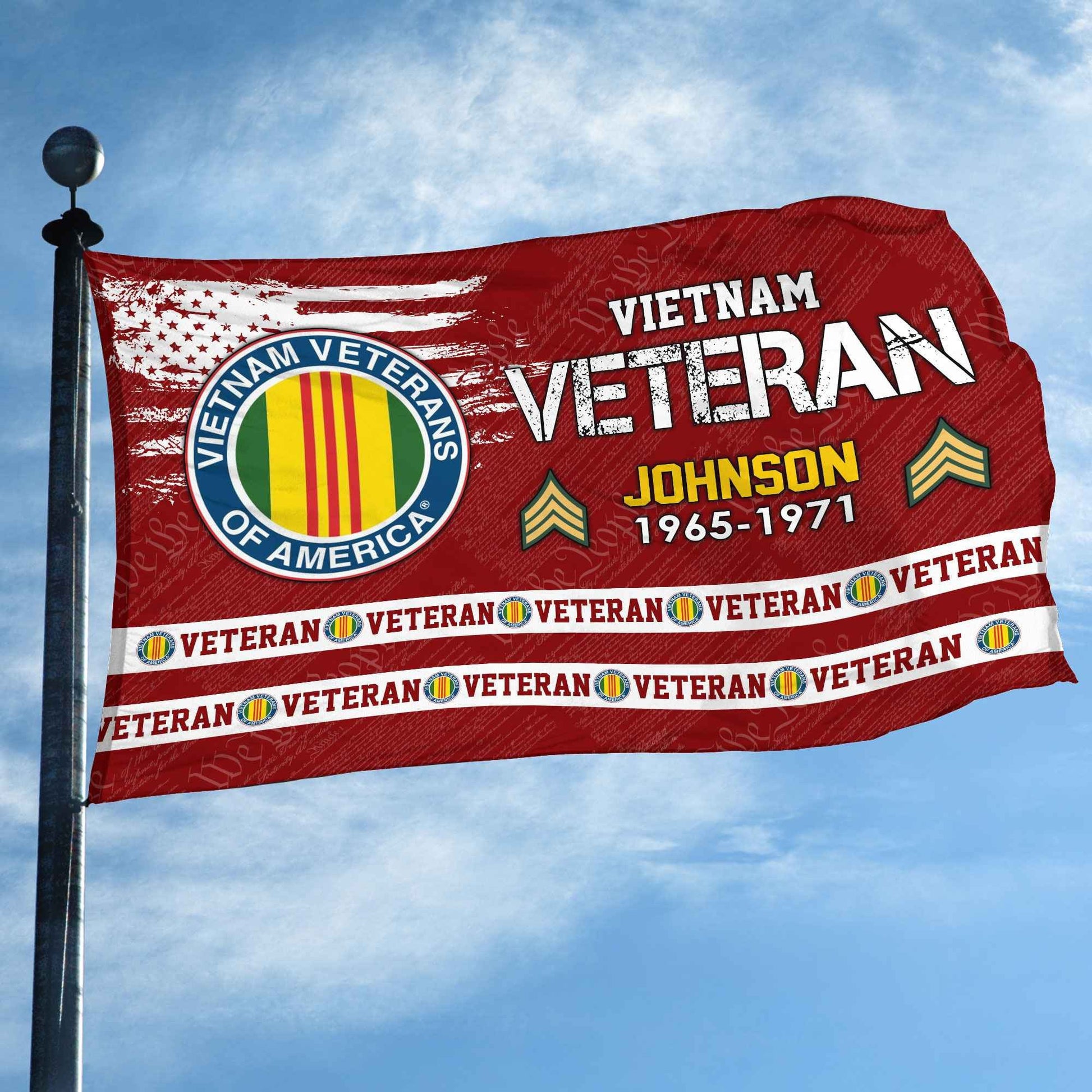 Premium Custom Vietnam Veteran Grommet Flag VPVC109206, Gifts For Vietnam Veteran, Best Gifts On Father's Day, Armed Forces Day, Independence Day, Veterans Day.