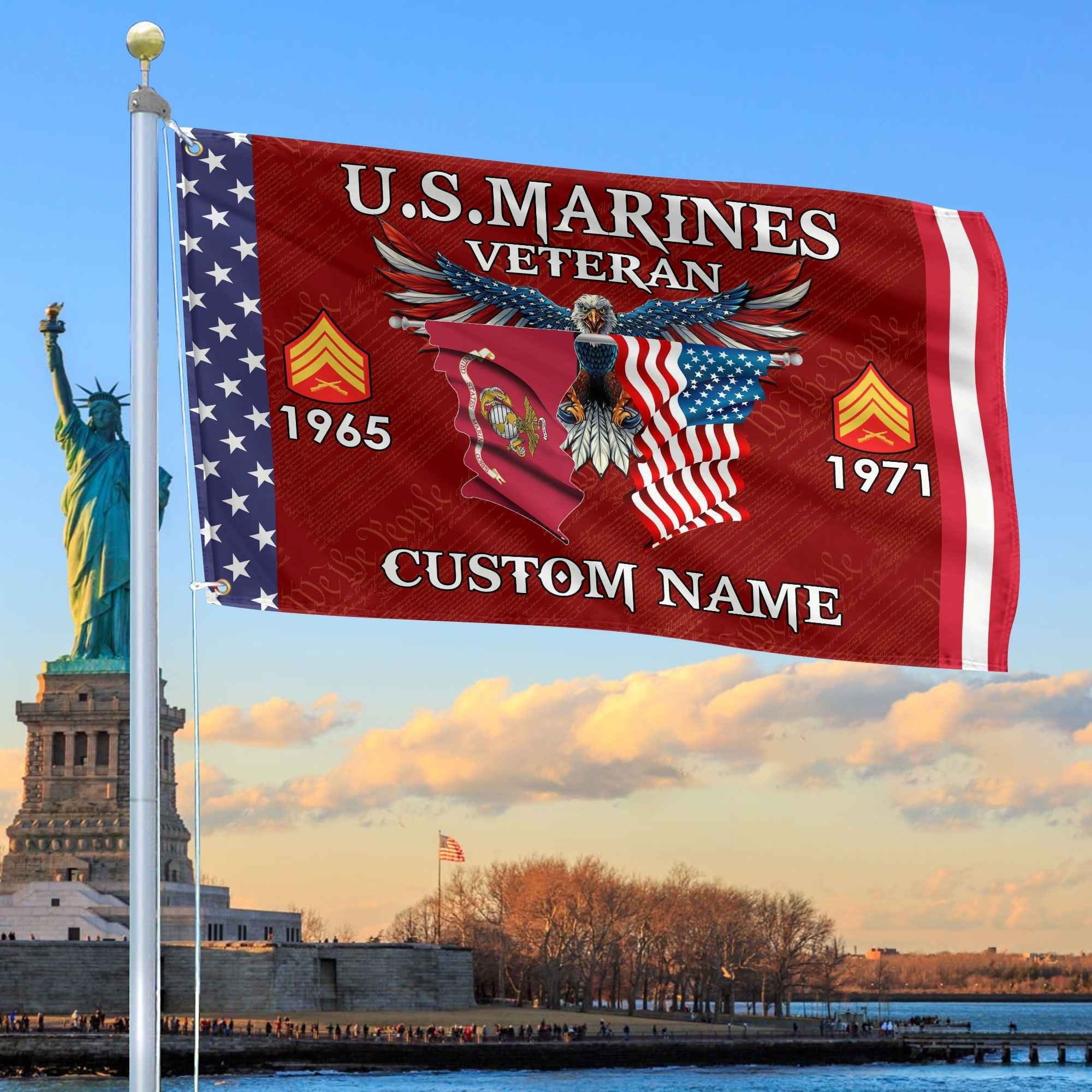 USMC Custom Grommet Flag VPVC109303, Gifts For Marine Veteran, Best Gifts On Father's Day, Armed Forces Day, Independence Day, Veterans Day.