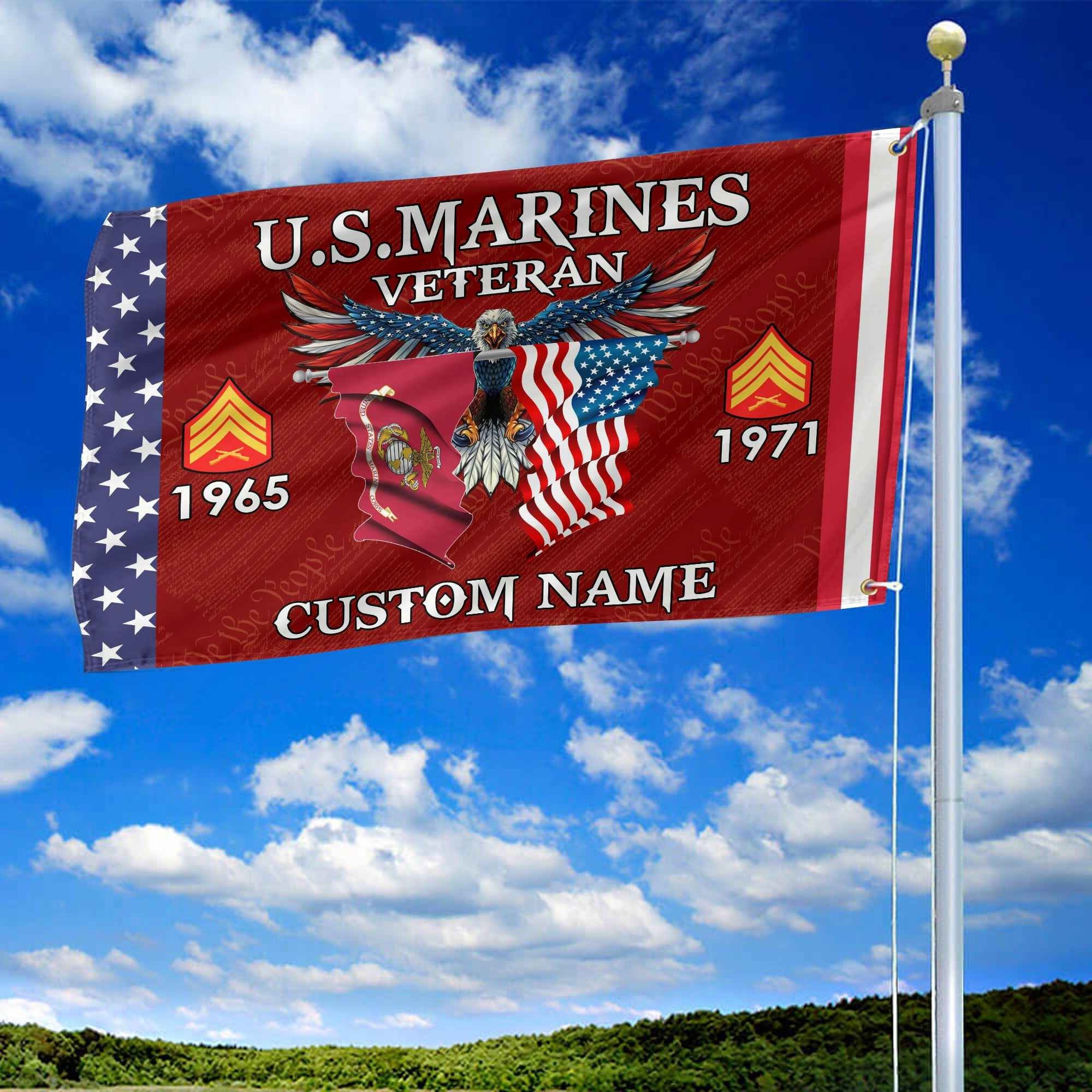 USMC Custom Grommet Flag VPVC109303, Gifts For Marine Veteran, Best Gifts On Father's Day, Armed Forces Day, Independence Day, Veterans Day.