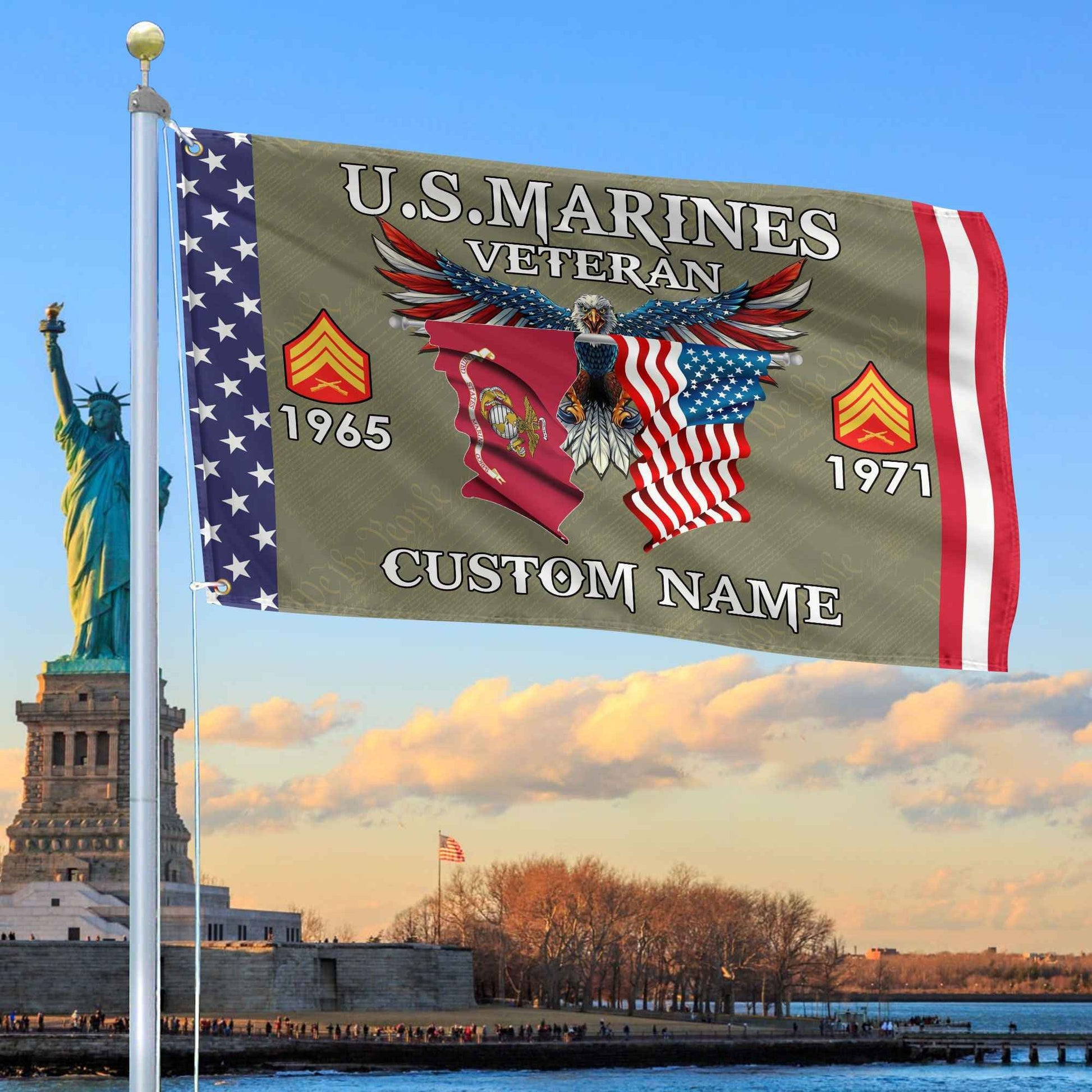 USMC Custom Grommet Flag VPVC109311, Gifts For Marine Veteran, Best Gifts On Father's Day, Armed Forces Day, Independence Day, Veterans Day.