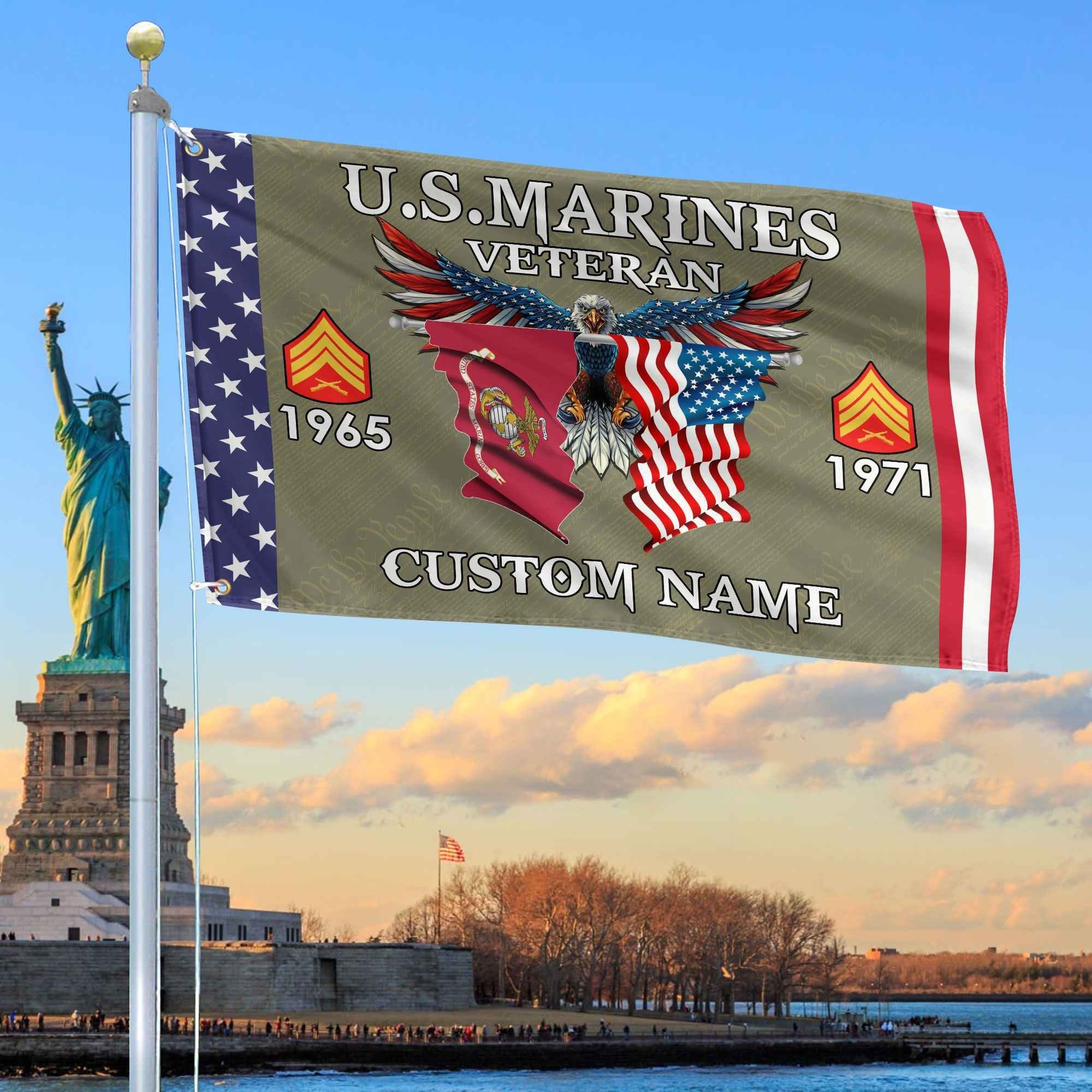 USMC Custom Grommet Flag VPVC109311, Gifts For Marine Veteran, Best Gifts On Father's Day, Armed Forces Day, Independence Day, Veterans Day.