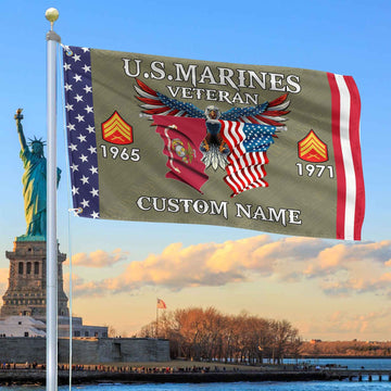 USMC Custom Grommet Flag VPVC109311, Gifts For Marine Veteran, Best Gifts On Father's Day, Armed Forces Day, Independence Day, Veterans Day.