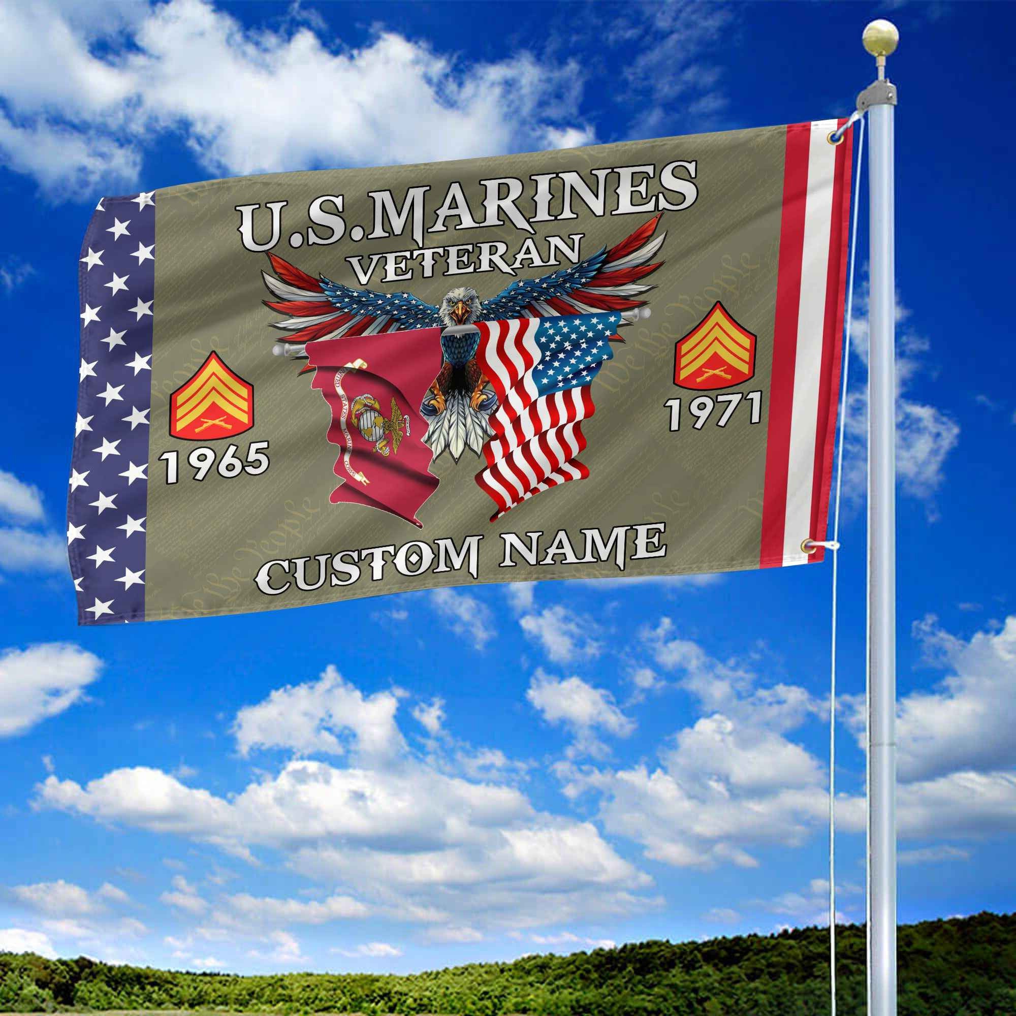 USMC Custom Grommet Flag VPVC109311, Gifts For Marine Veteran, Best Gifts On Father's Day, Armed Forces Day, Independence Day, Veterans Day.