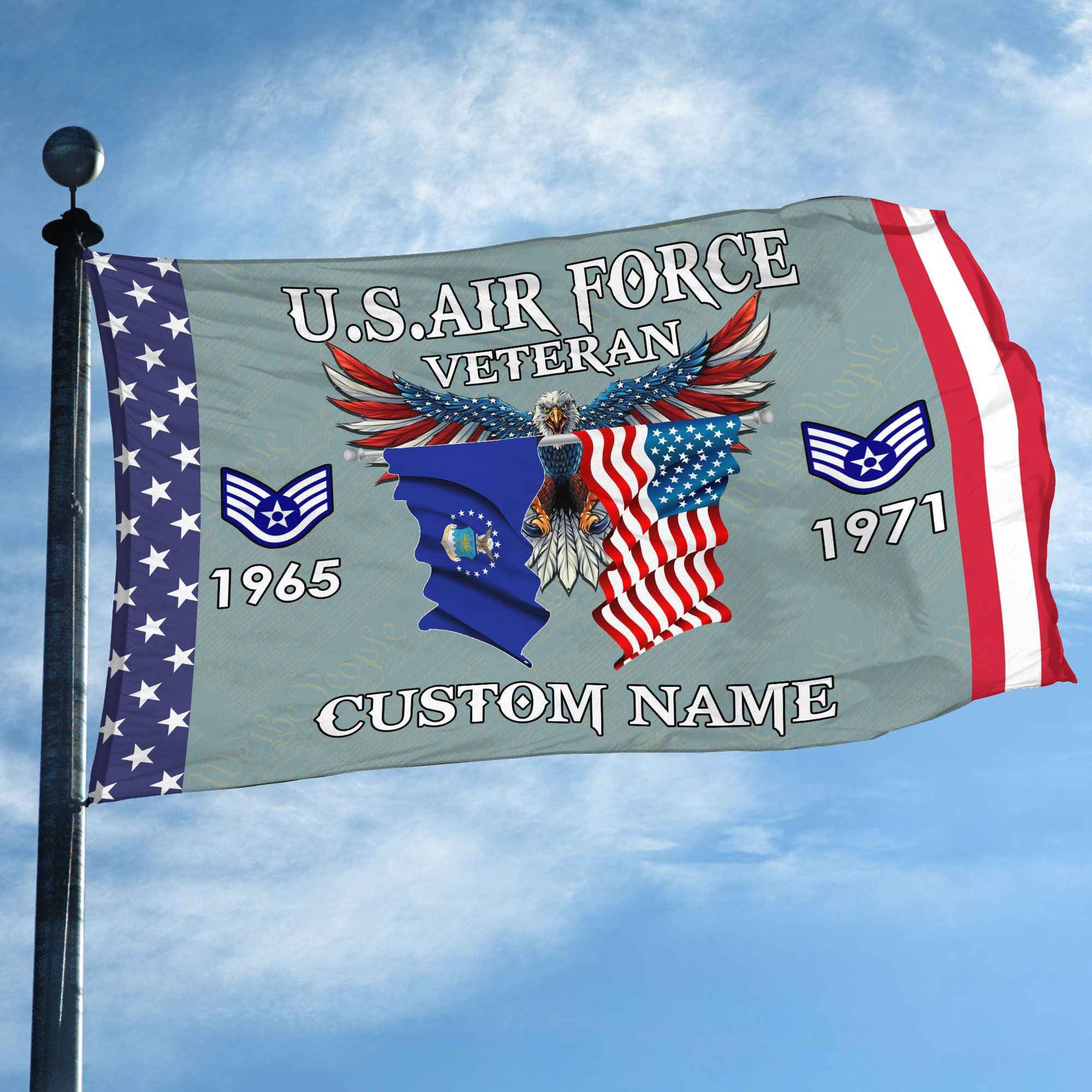 USAF Custom Grommet Flag VPVC109304, Gifts For Air Force Veteran, Best Gifts On Father's Day, Armed Forces Day, Independence Day, Veterans Day.