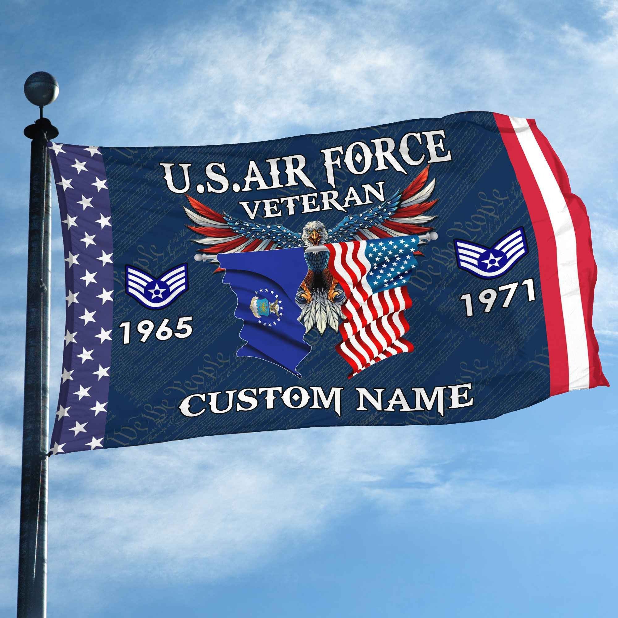 USAF Custom Grommet Flag VPVC109312, Gifts For Air Force Veteran, Best Gifts On Father's Day, Armed Forces Day, Independence Day, Veterans Day.