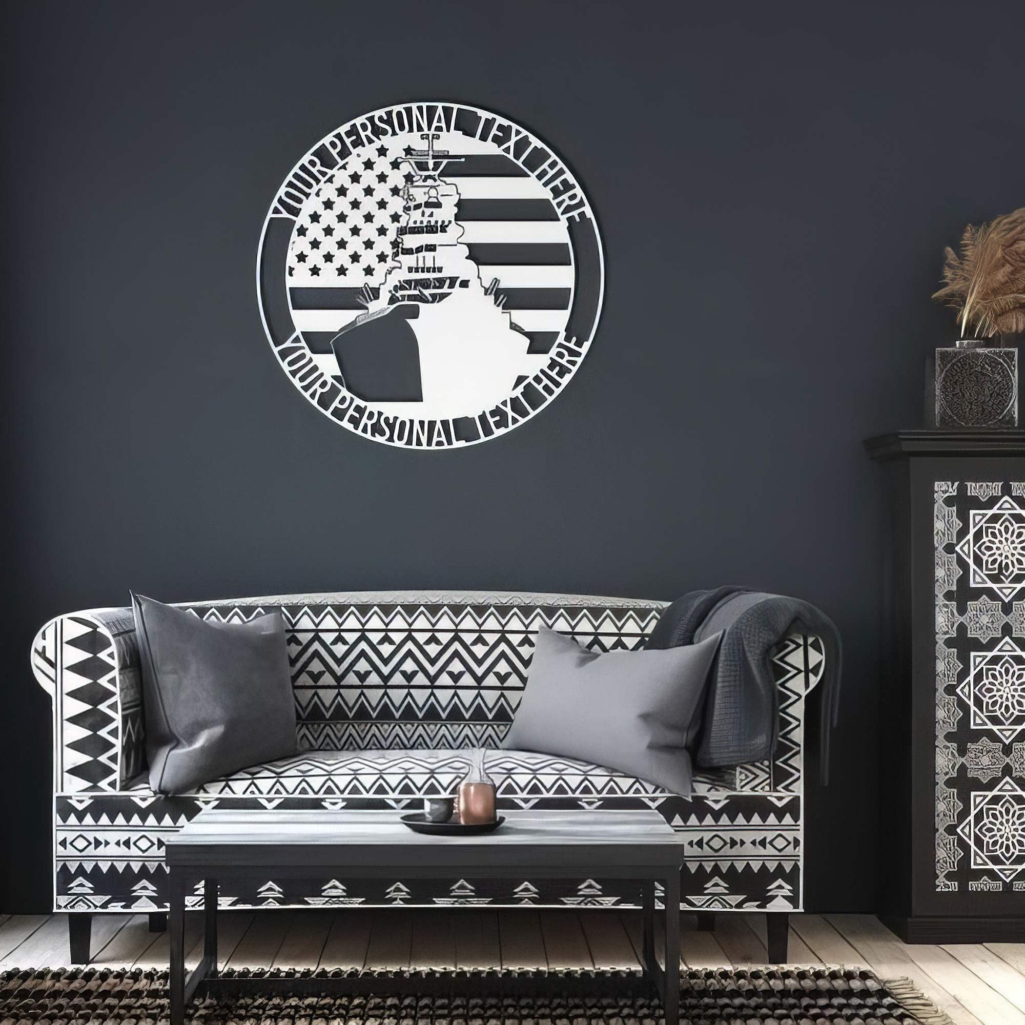 Premium Custom US Veteran Metal Signs VPVC901026, Gifts For US Veteran, American Battleship Sign Navy Ship Military Navy Cruiser Veteran Gift