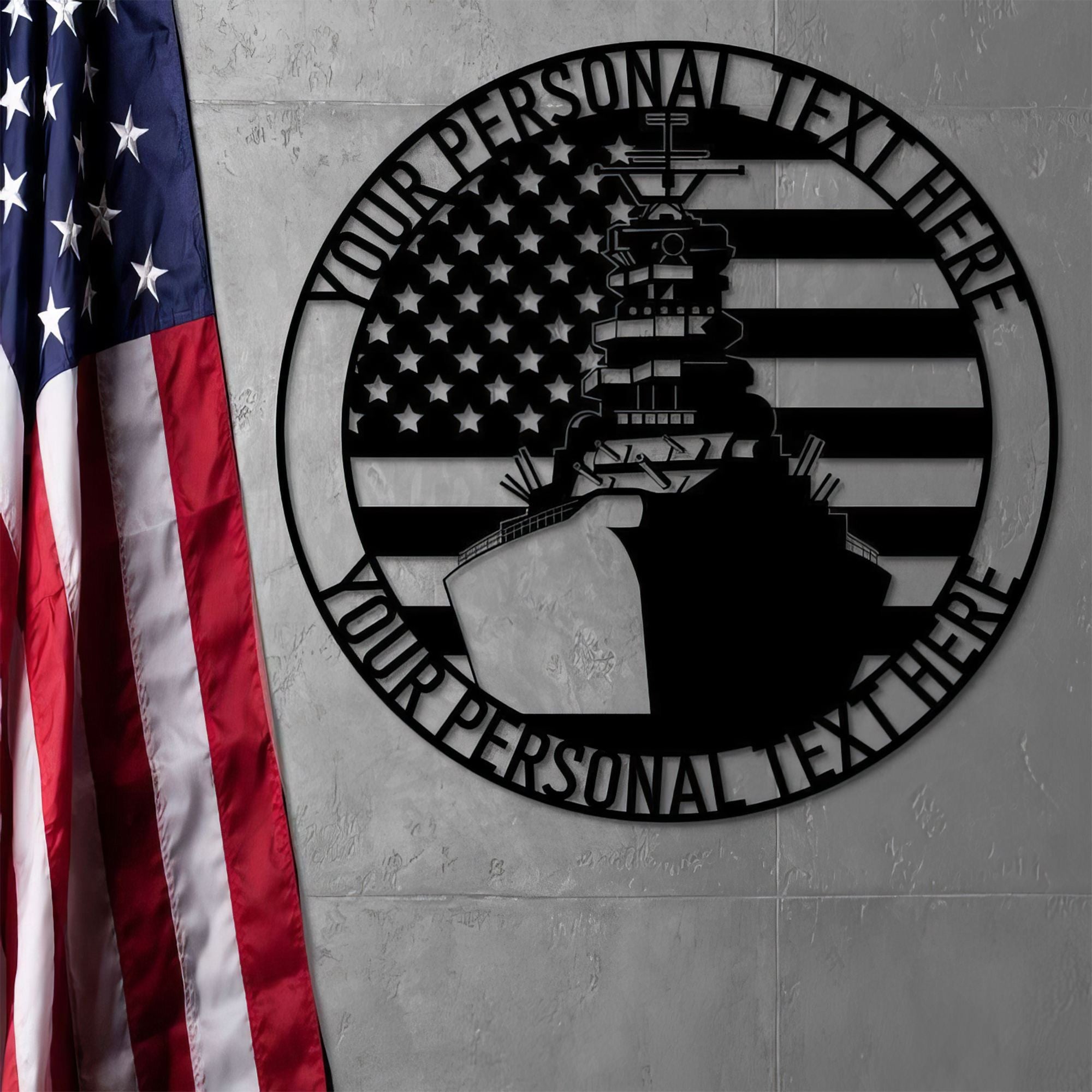 Premium Custom US Veteran Metal Signs VPVC901026, Gifts For US Veteran, American Battleship Sign Navy Ship Military Navy Cruiser Veteran Gift