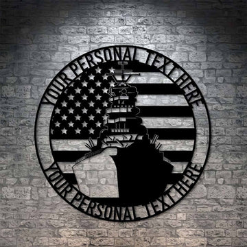 Premium Custom US Veteran Metal Signs VPVC901026, Gifts For US Veteran, American Battleship Sign Navy Ship Military Navy Cruiser Veteran Gift